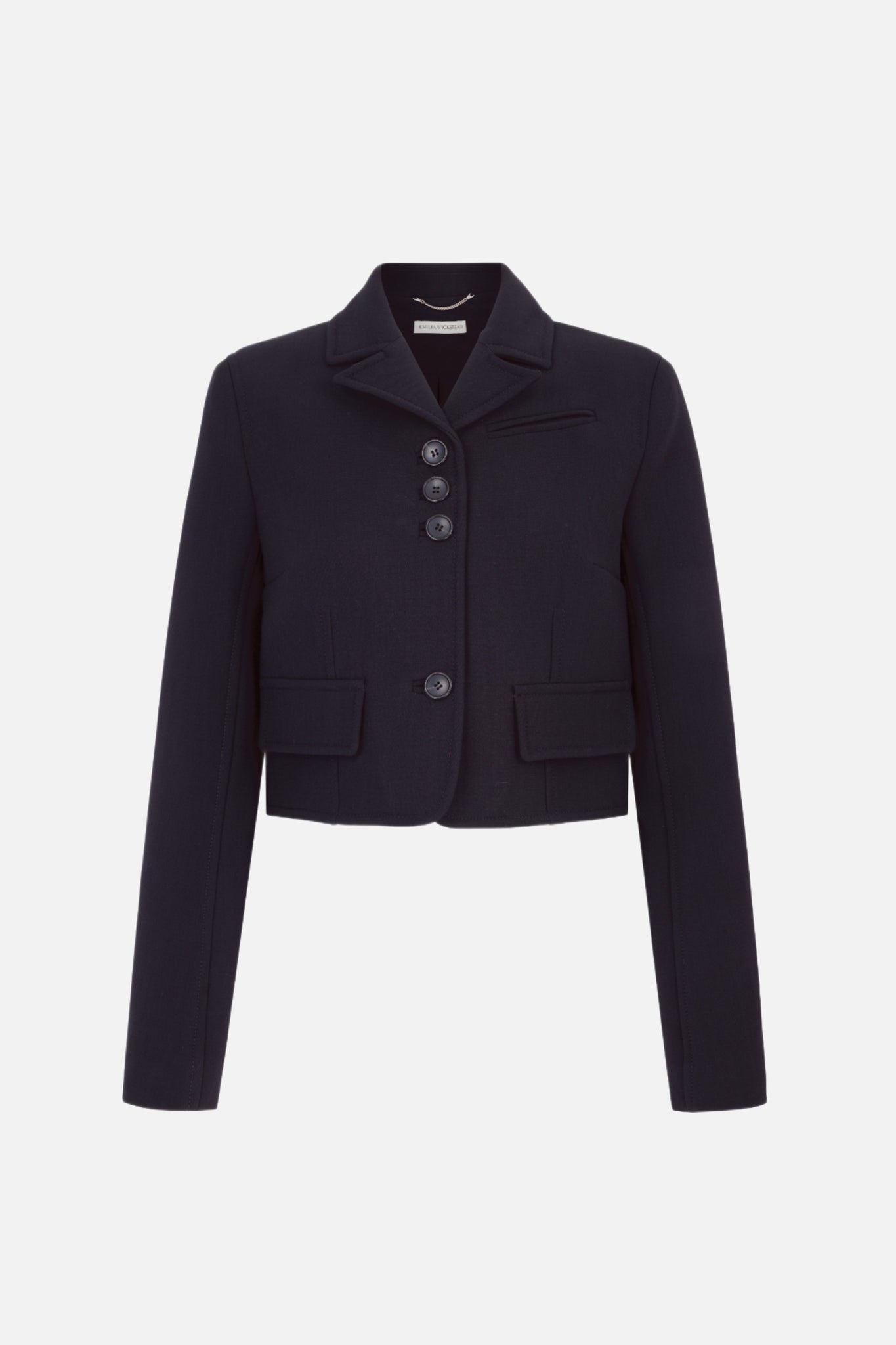 Chapel Jacket In Black Birdseye Suiting