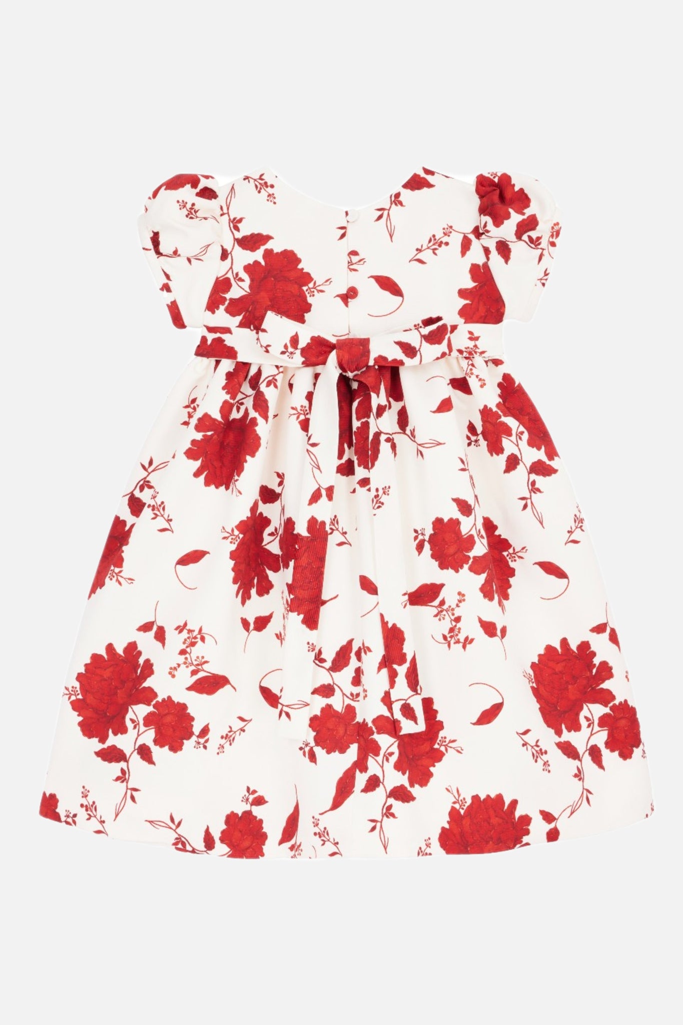 Dorothy Dress In Red Rose & Cream Taffeta Faille