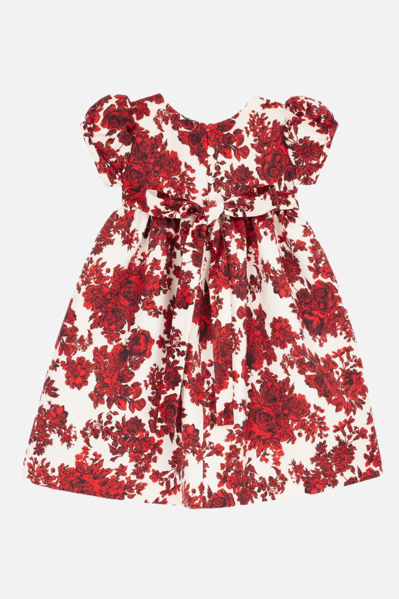 Dorothy Dress In Red Roses Taffeta Faille