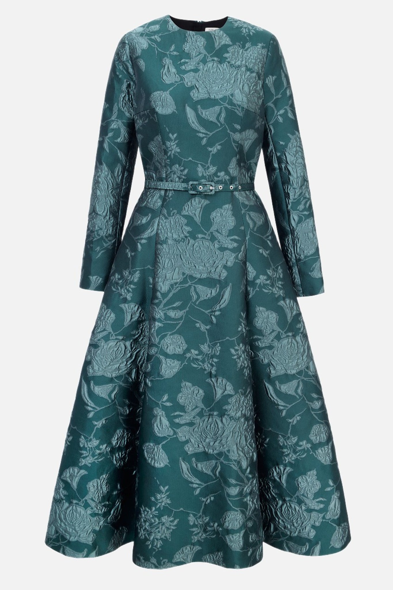 Capucine Dress In Dark Green Graphic Floral