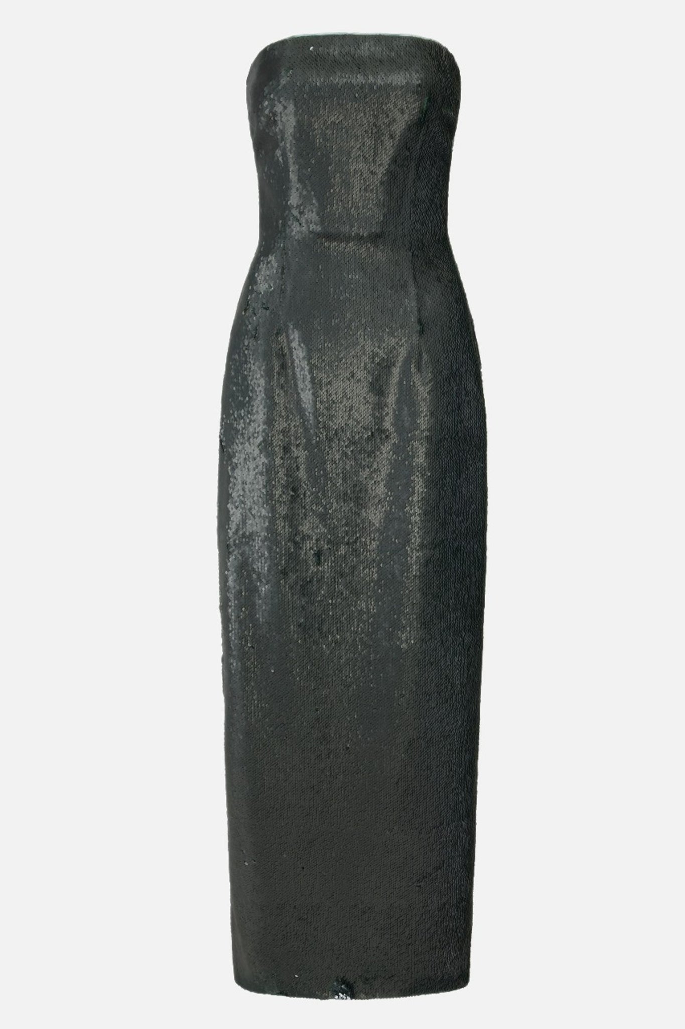 Laelia Dress In Dark Green Satin Sequin