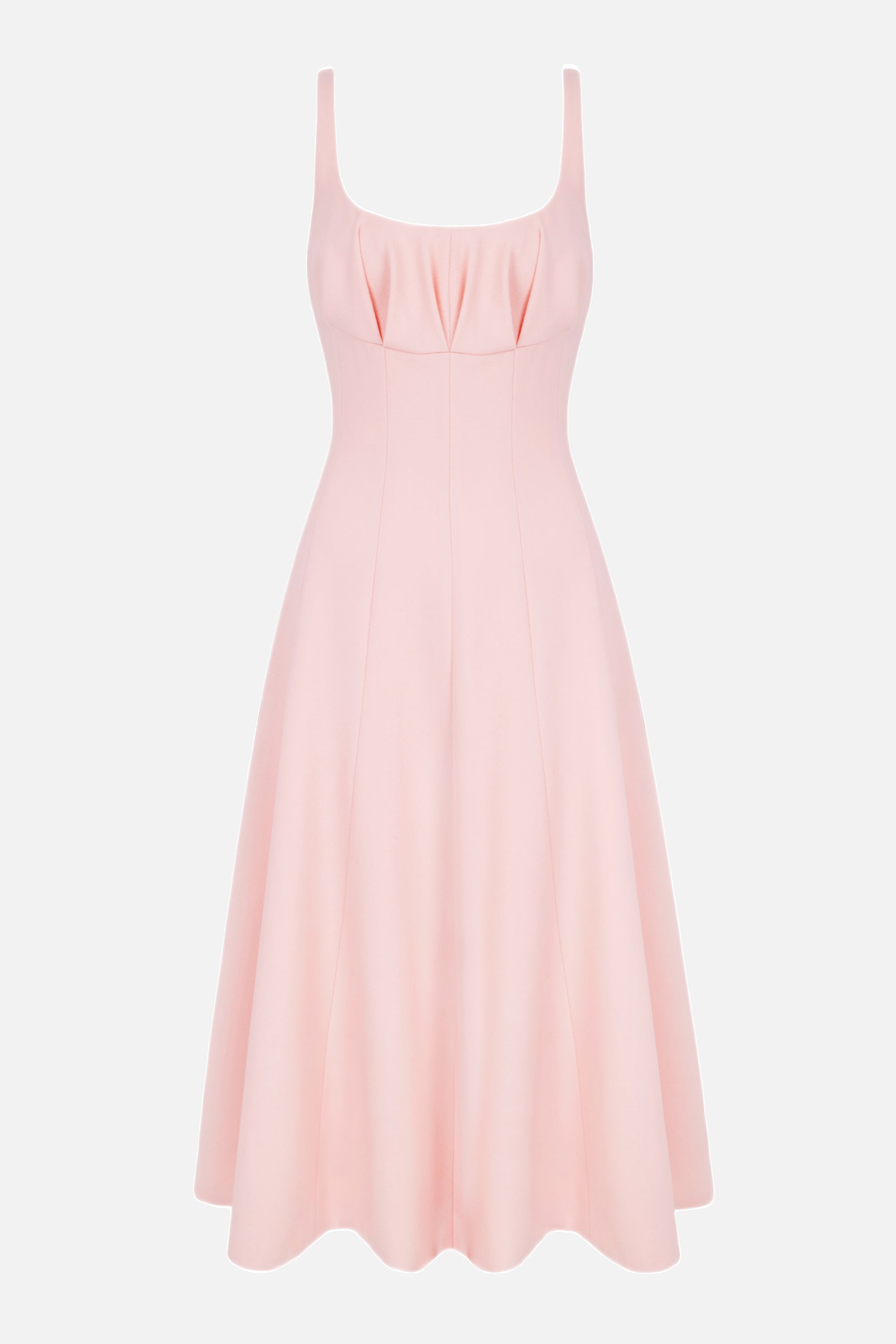 Collins Dress in Light Pink Single Wool Crepe