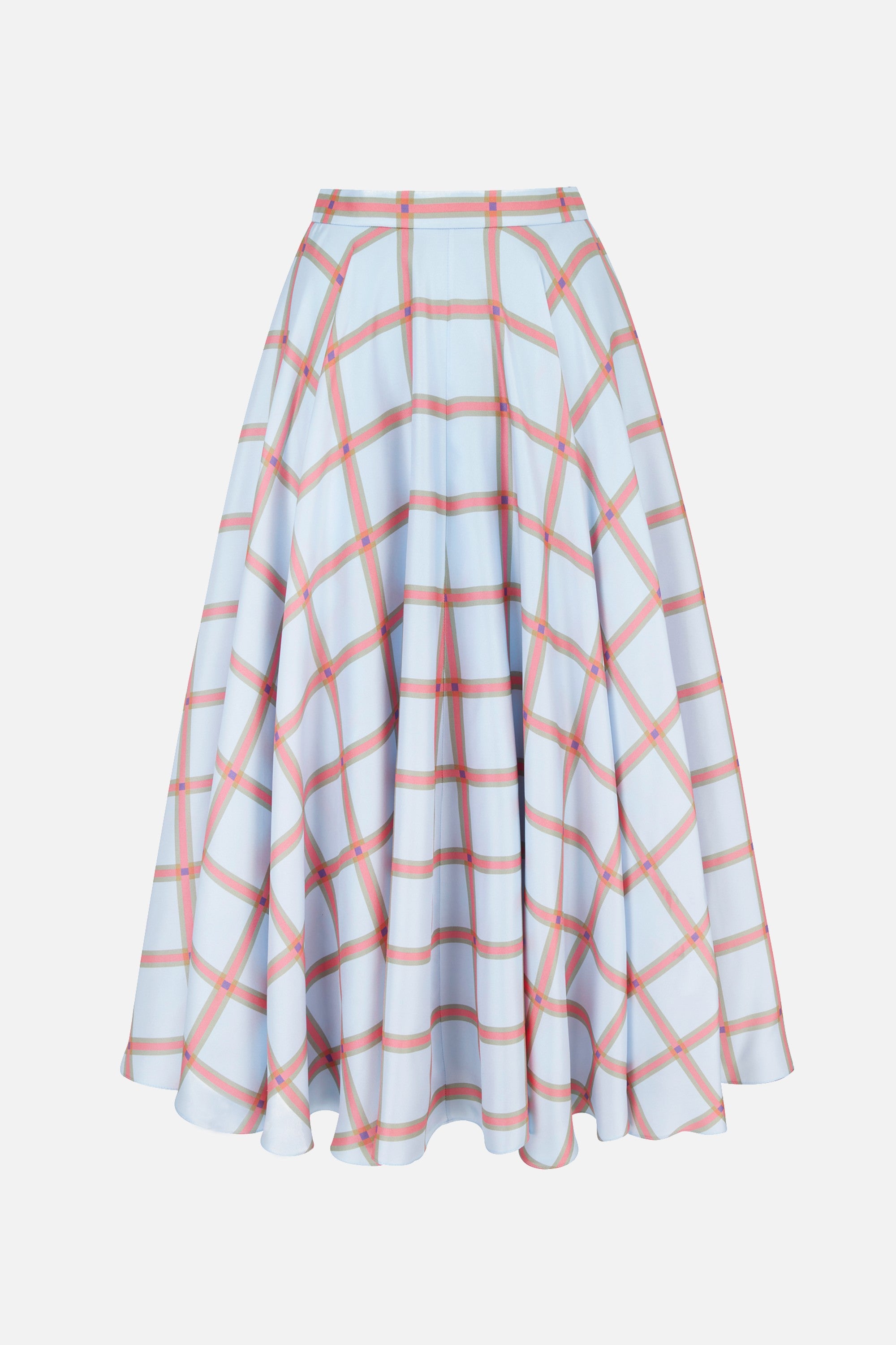 Karima Skirt in Blue and Pink Silk Twill