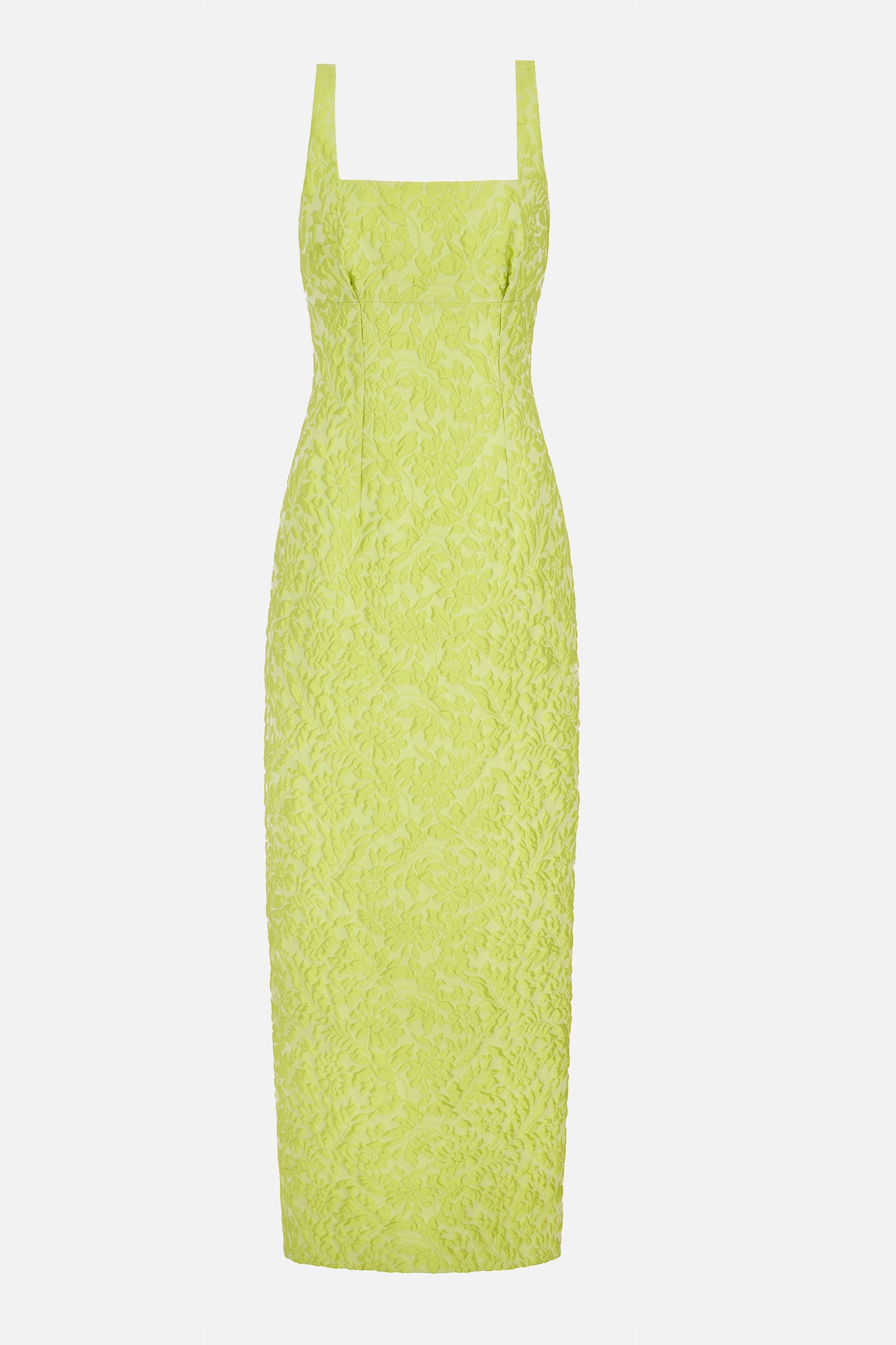 Micheline Dress in Lime Embossed Cloque– Emilia Wickstead