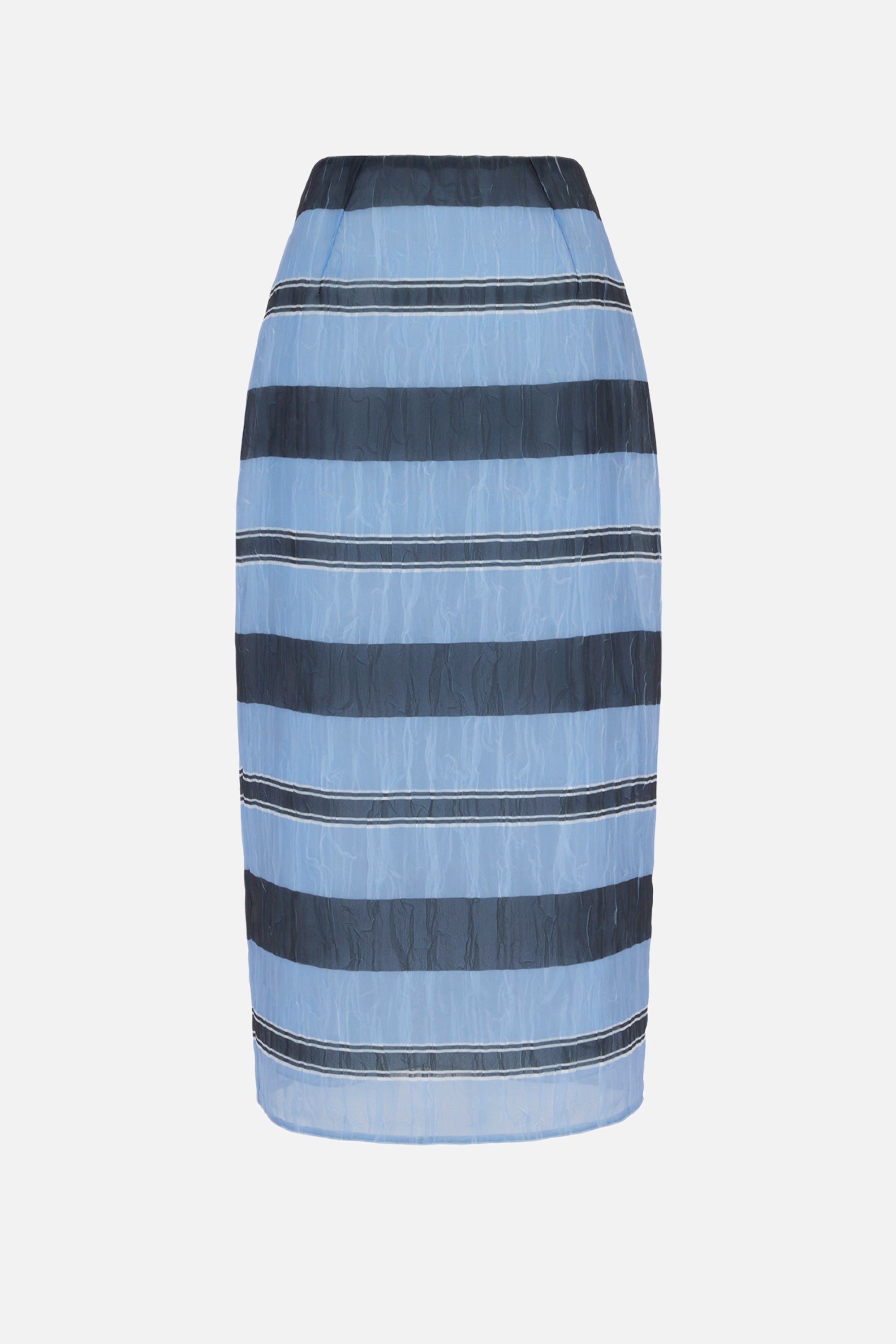 Priya Skirt in Blue & Black Textured Organza