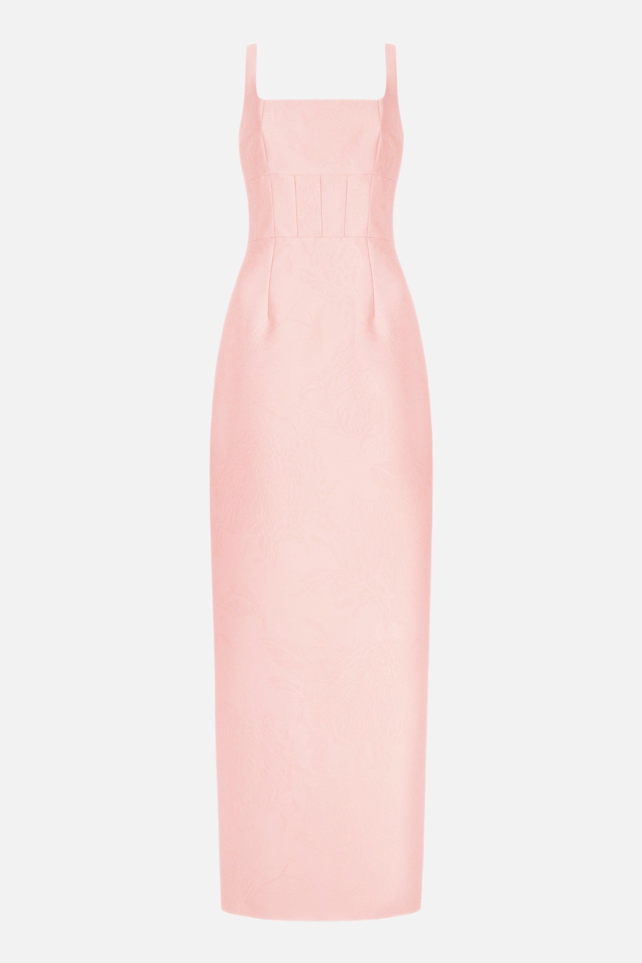 Megara Dress in Pink Embossed Cloque