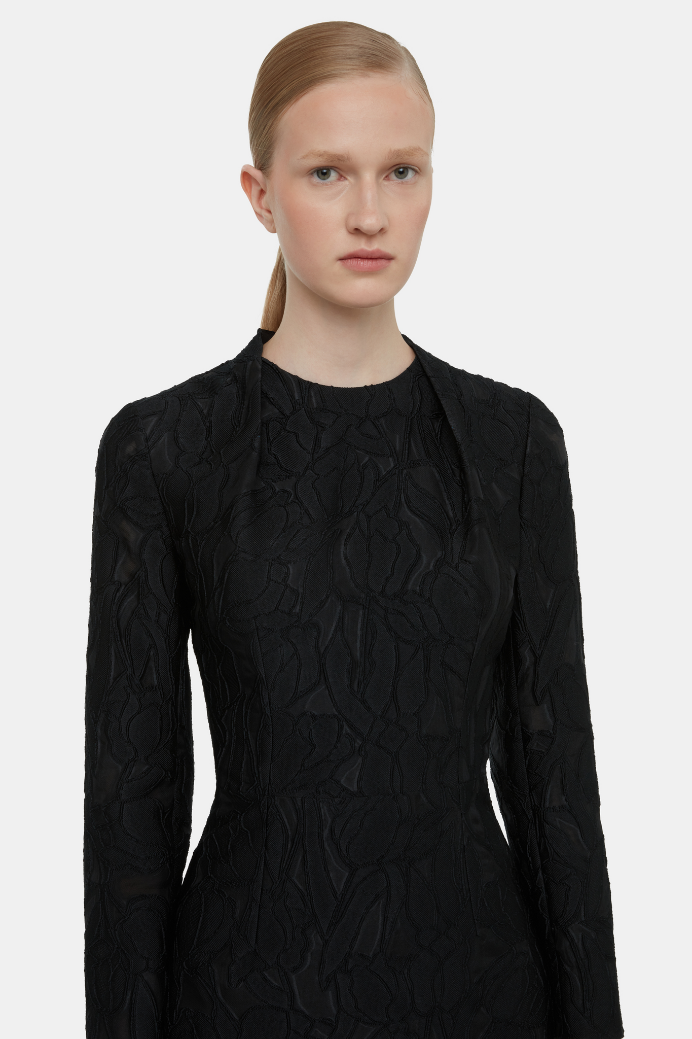 Seneca Dress in Black Embellished Wool | Emilia Wickstead Seneca Dress in Black Embellished Wool | Emilia Wickstead