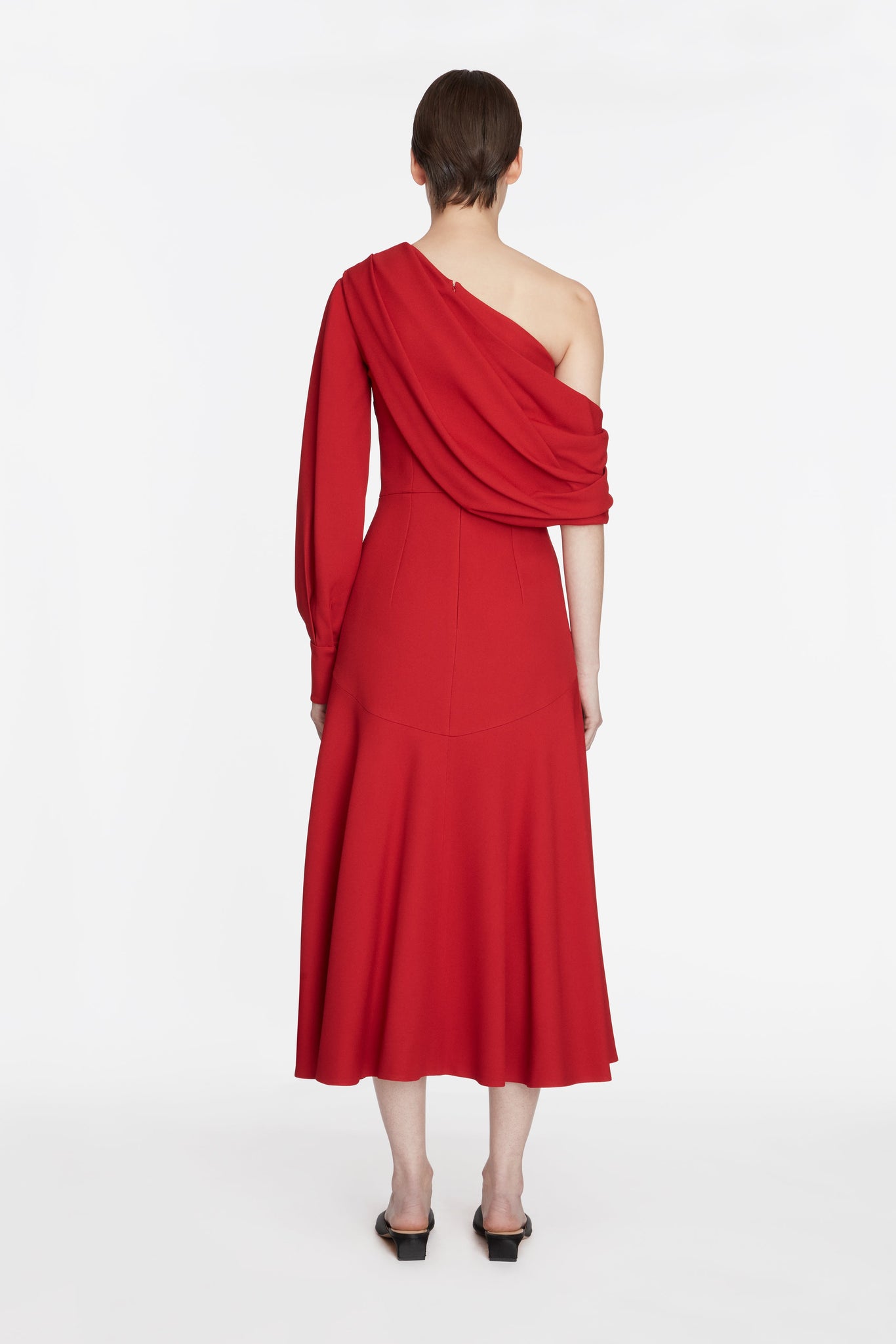 Sehima Dress In Red Sable Crepe