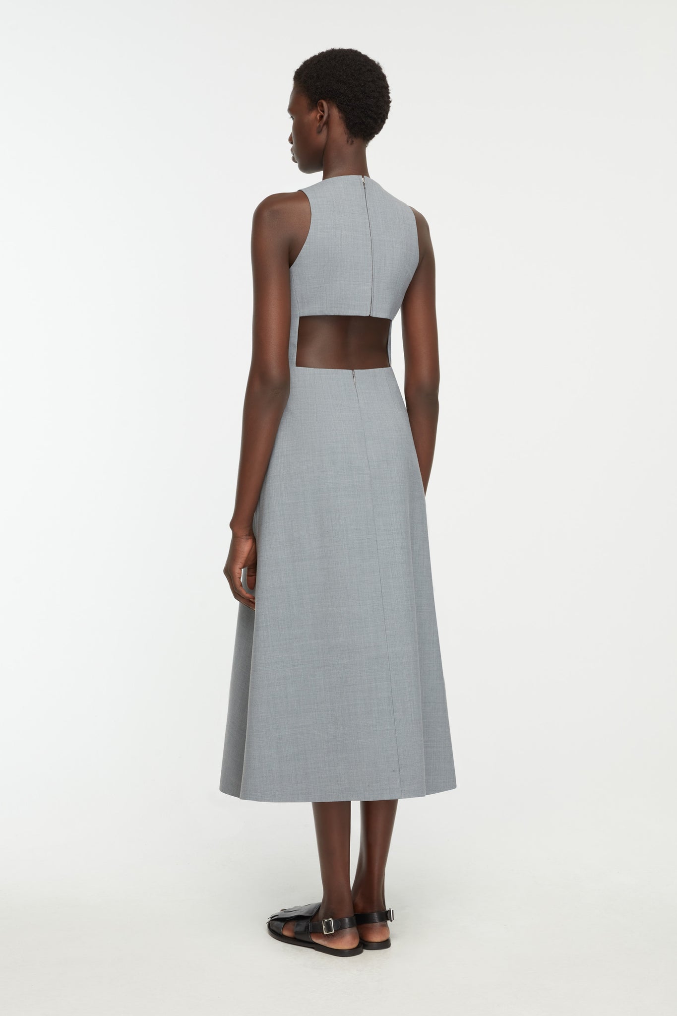 Adonica Dress In Grey Summer Wool