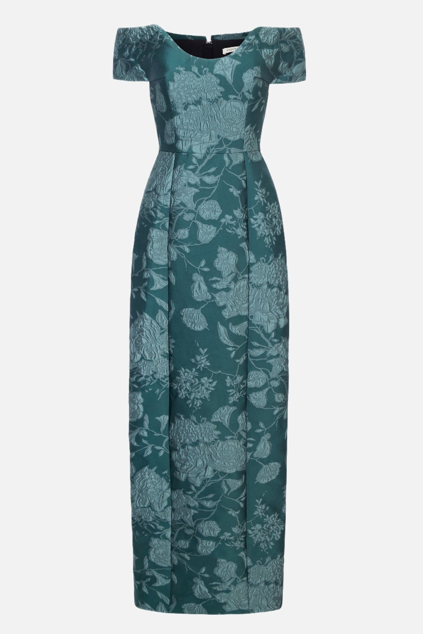 Aislinn Dress In Dark Green Graphic Floral Front Shot | Emilia Wickstead
