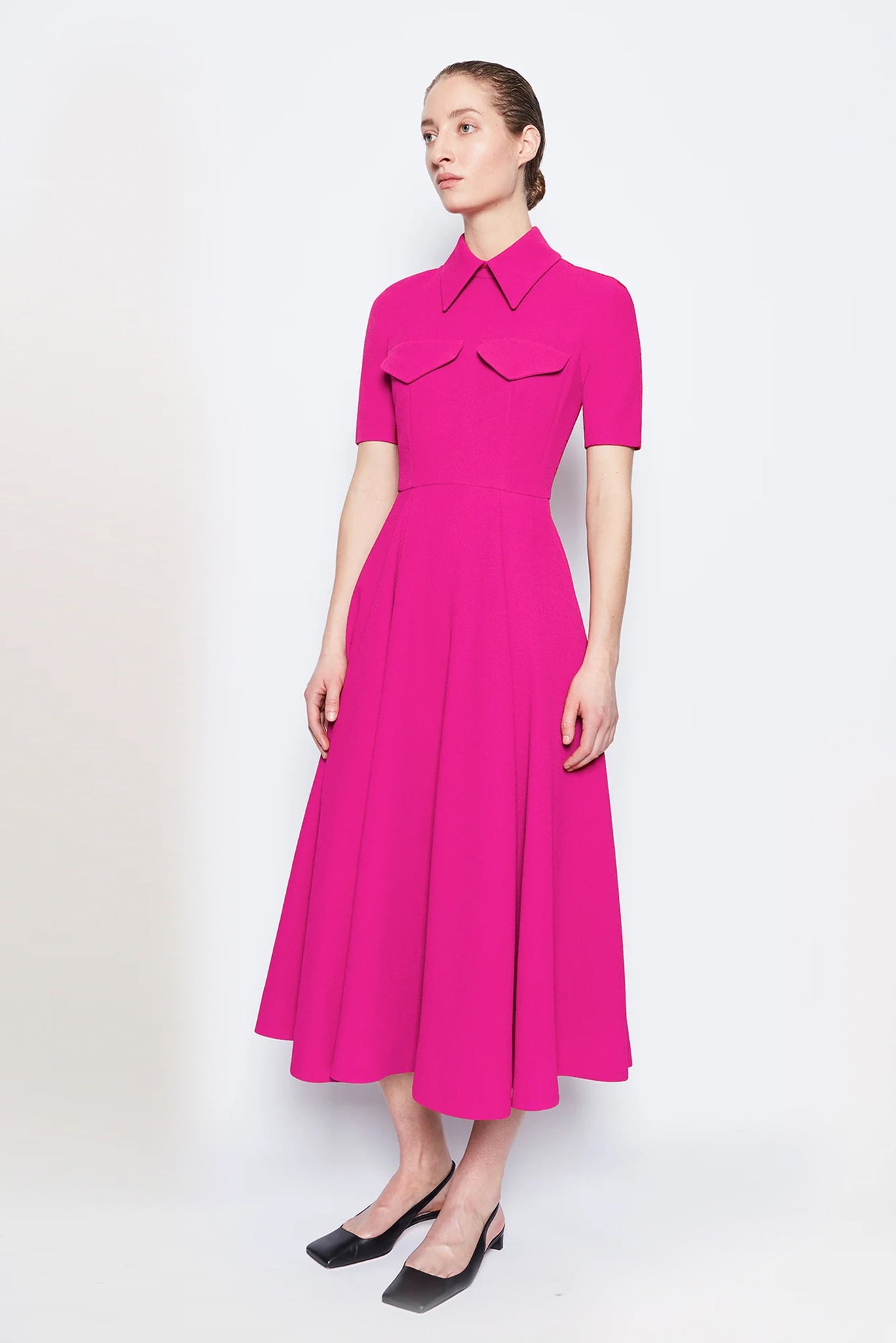 Alice Dress Hot Pink Double Crepe Dress | Emilia Wickstead