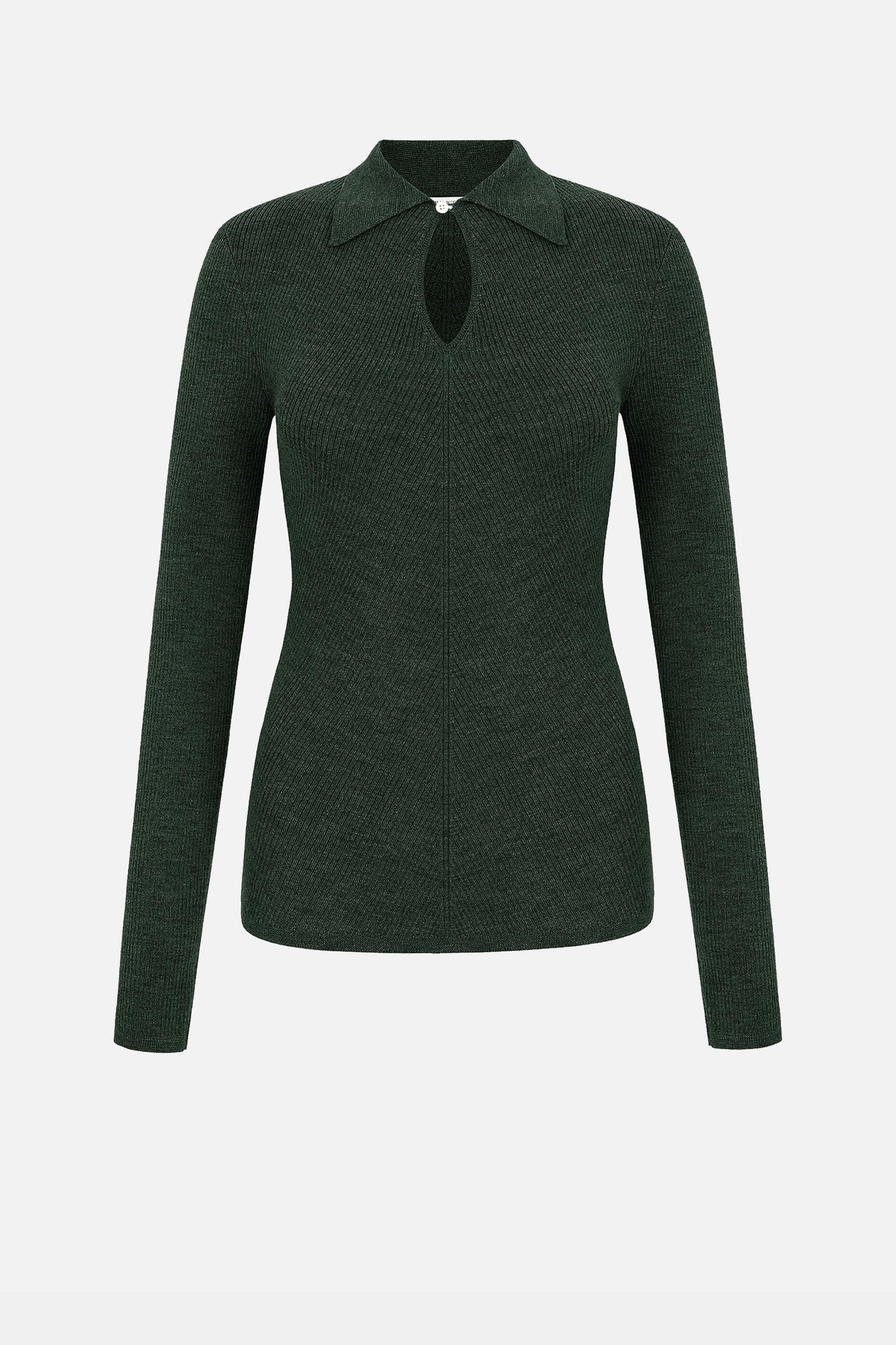 Ambrose Knit In Dark Green Melange Cashfeel