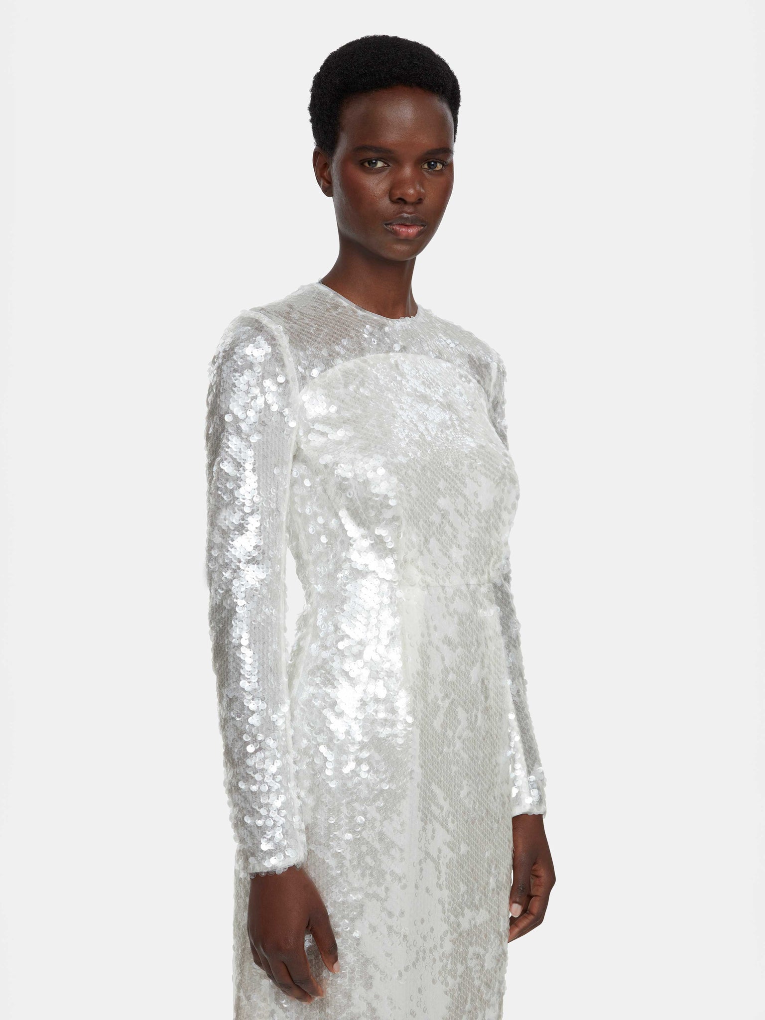 emilia wickstead sequin dress Josiah Dress in Black Paillette Sequins