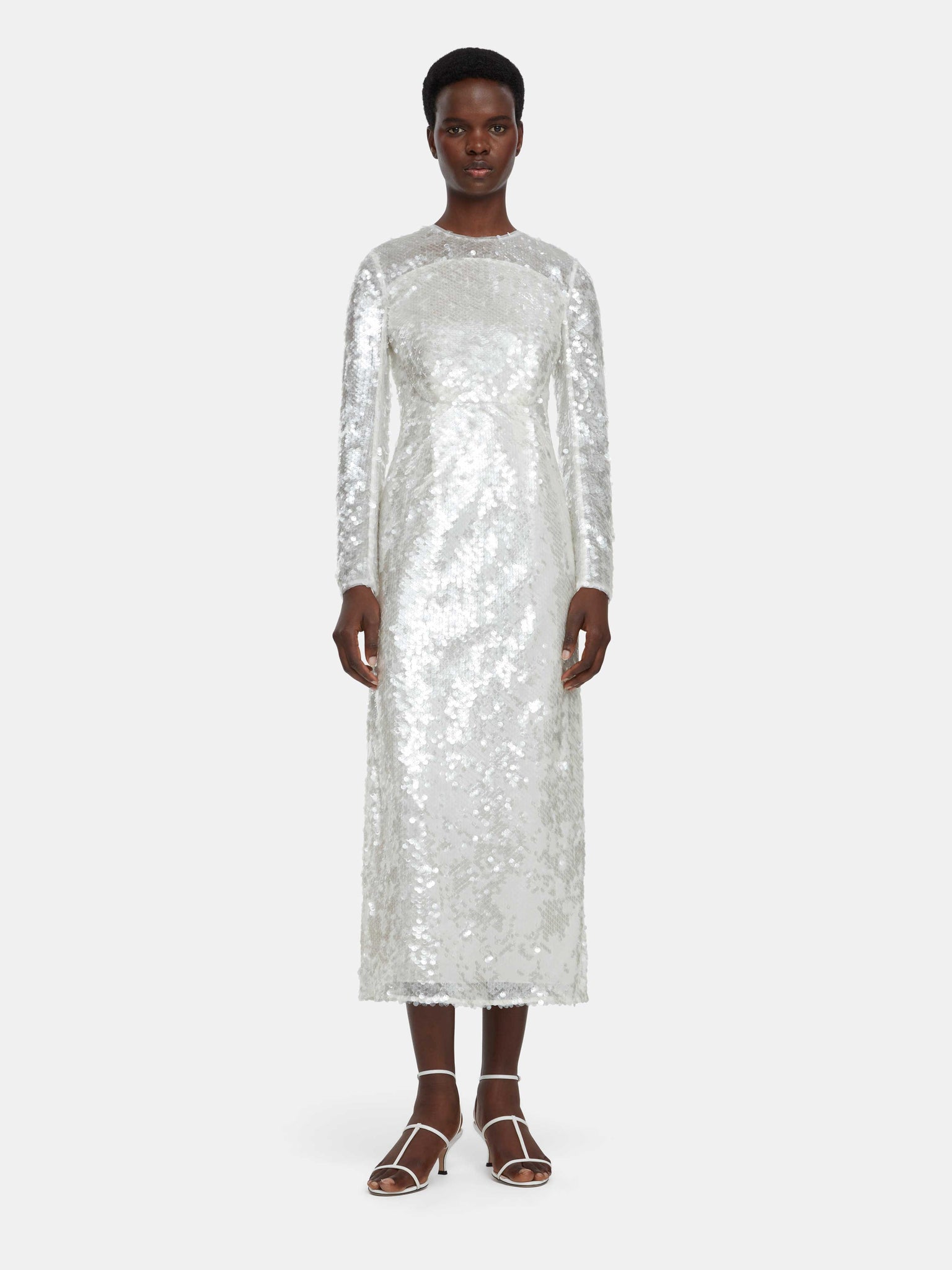 emilia wickstead sequin dress Cheska Black Sequin Mesh Dress