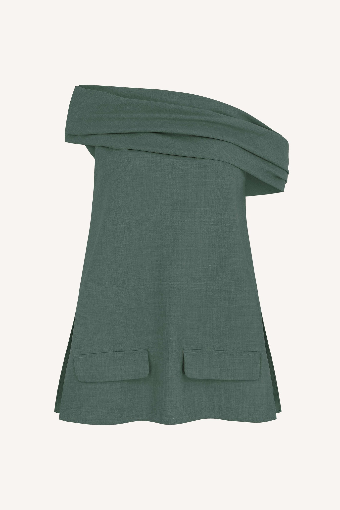Arche Asymmetric Top in Khaki Summer Wool