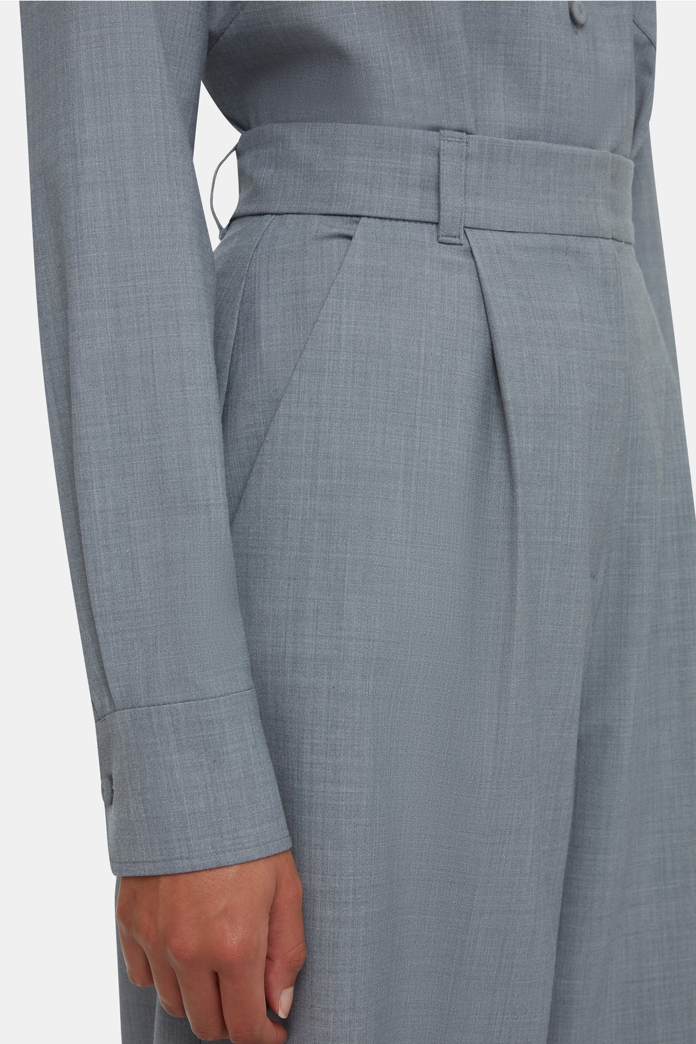 Audrey Trousers In Grey Summer Wool | Emilia Wickstead