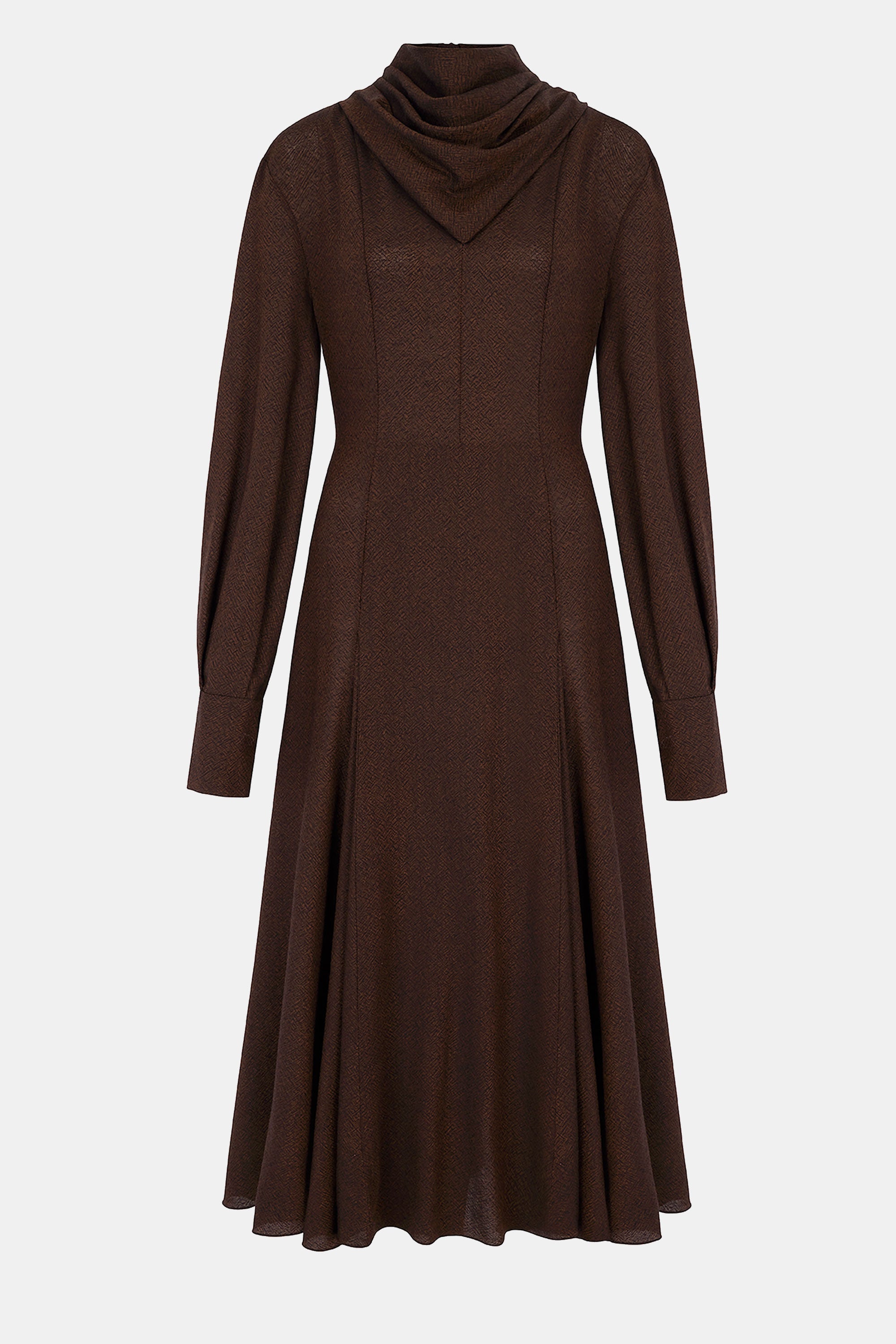 Avara Dress In Cinnamon Twill Wool
