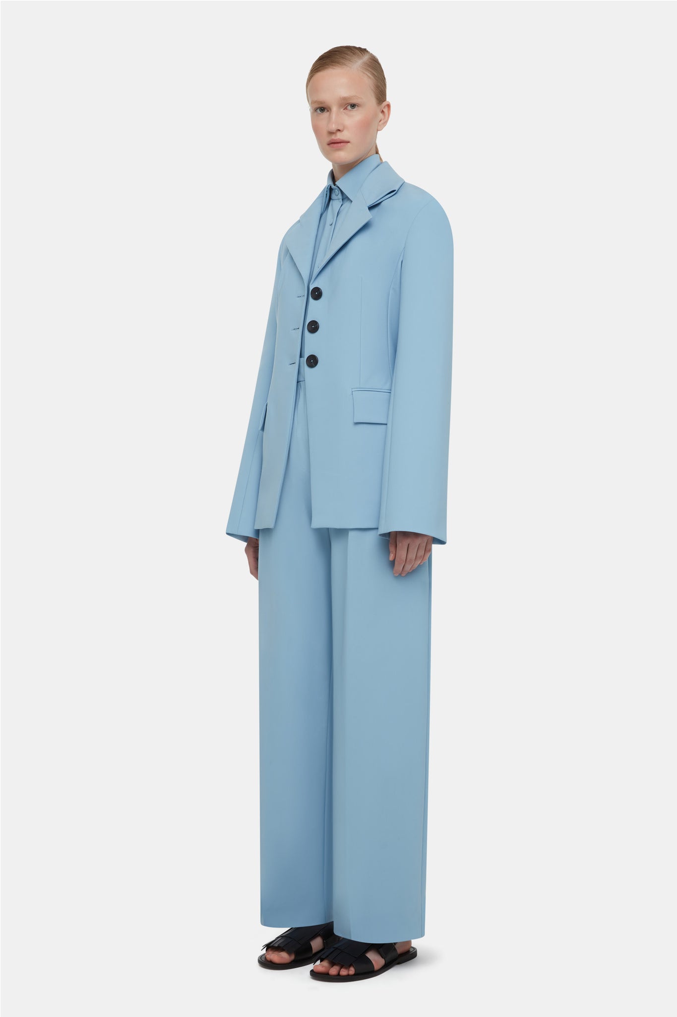Bayamo Jacket In Duck Egg Blue Summer Wool | Emilia Wickstead