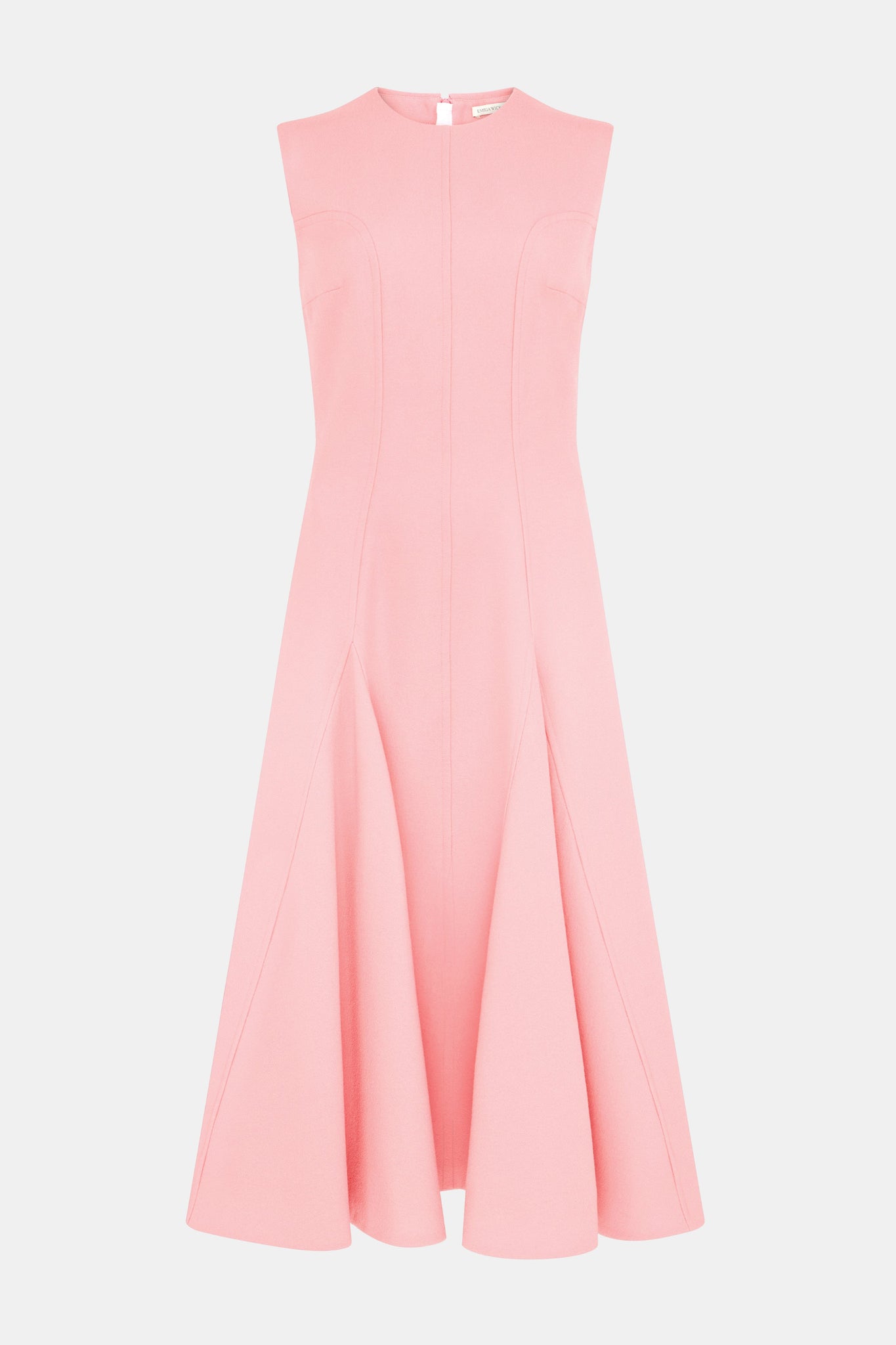 Benicia Dress In Pink Sorbet Single Wool Crepe