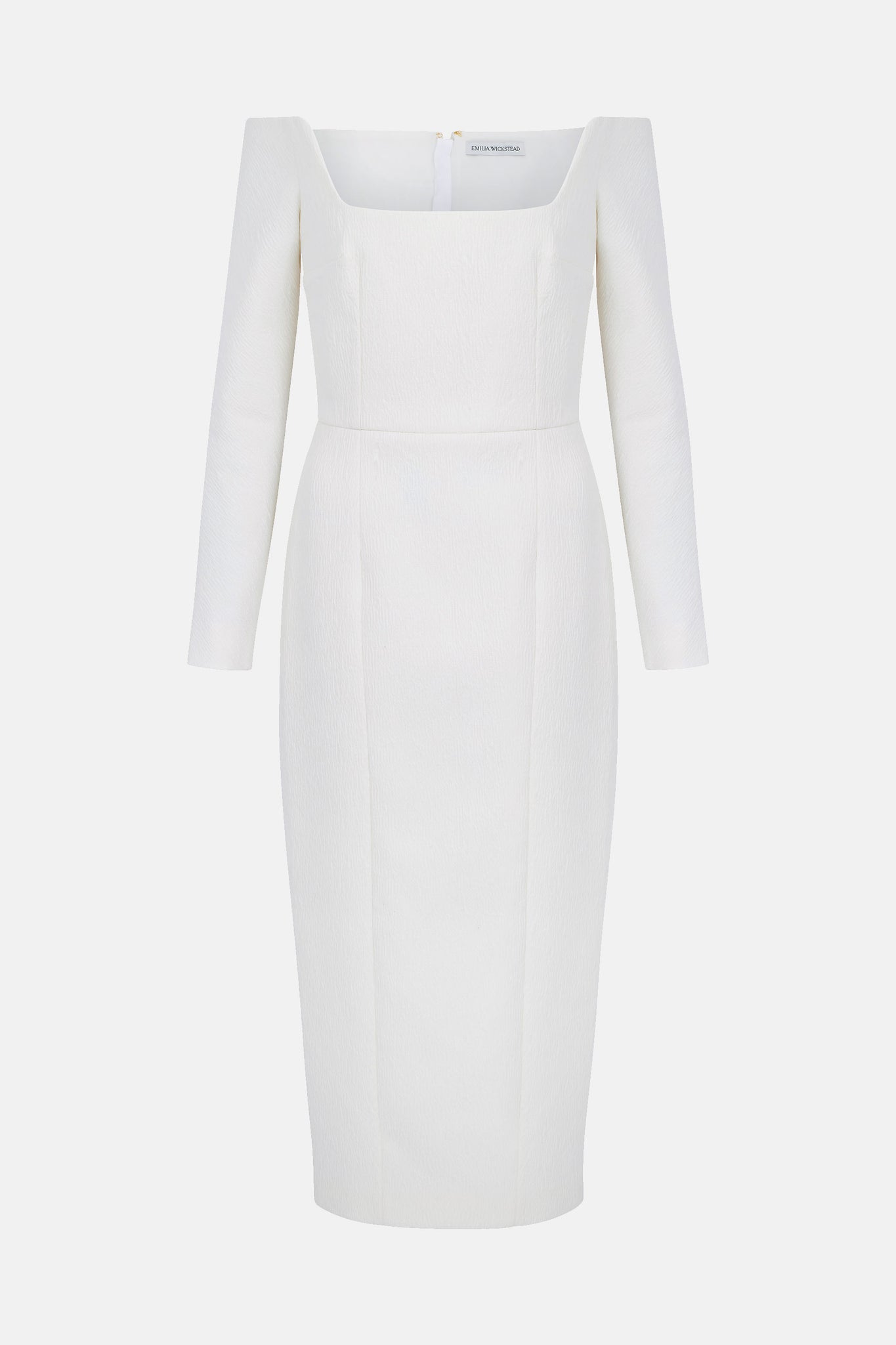 Birch Dress In Ivory Textured Cloque