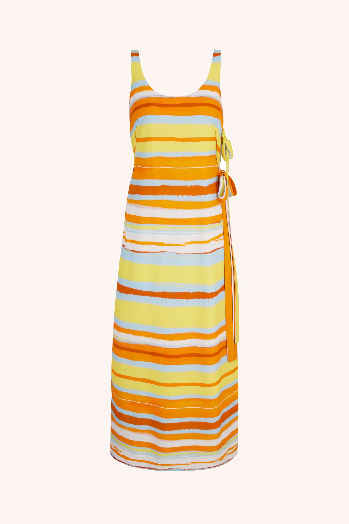 Birna Dress In Painted Orange Stripe Printed Viscose | Emilia Wickstead