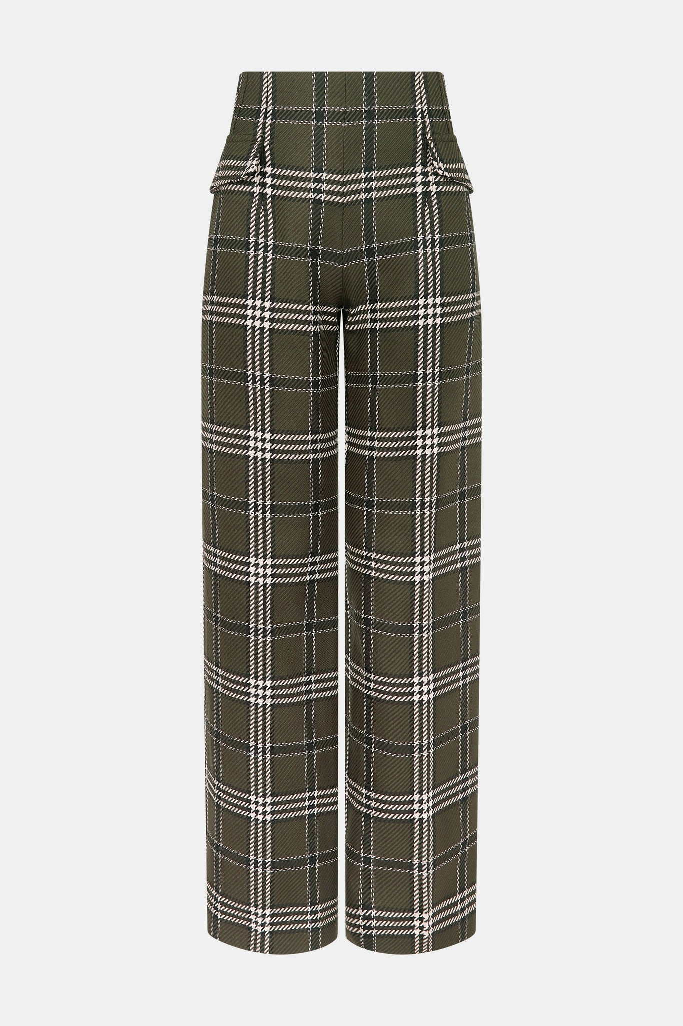 Briana Trousers In Military Green Shetland Tartan | Emilia Wickstead