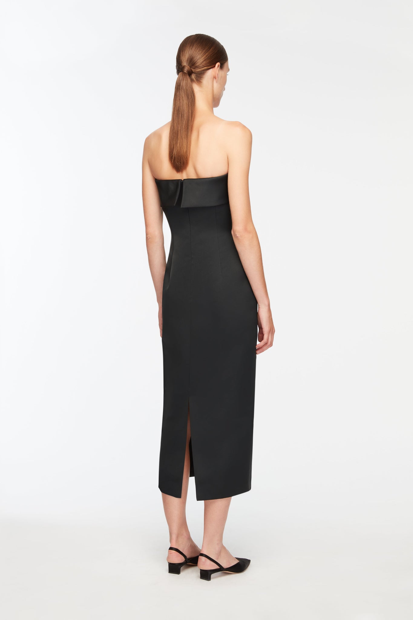 Keeley Dress in Black Duchess Satin