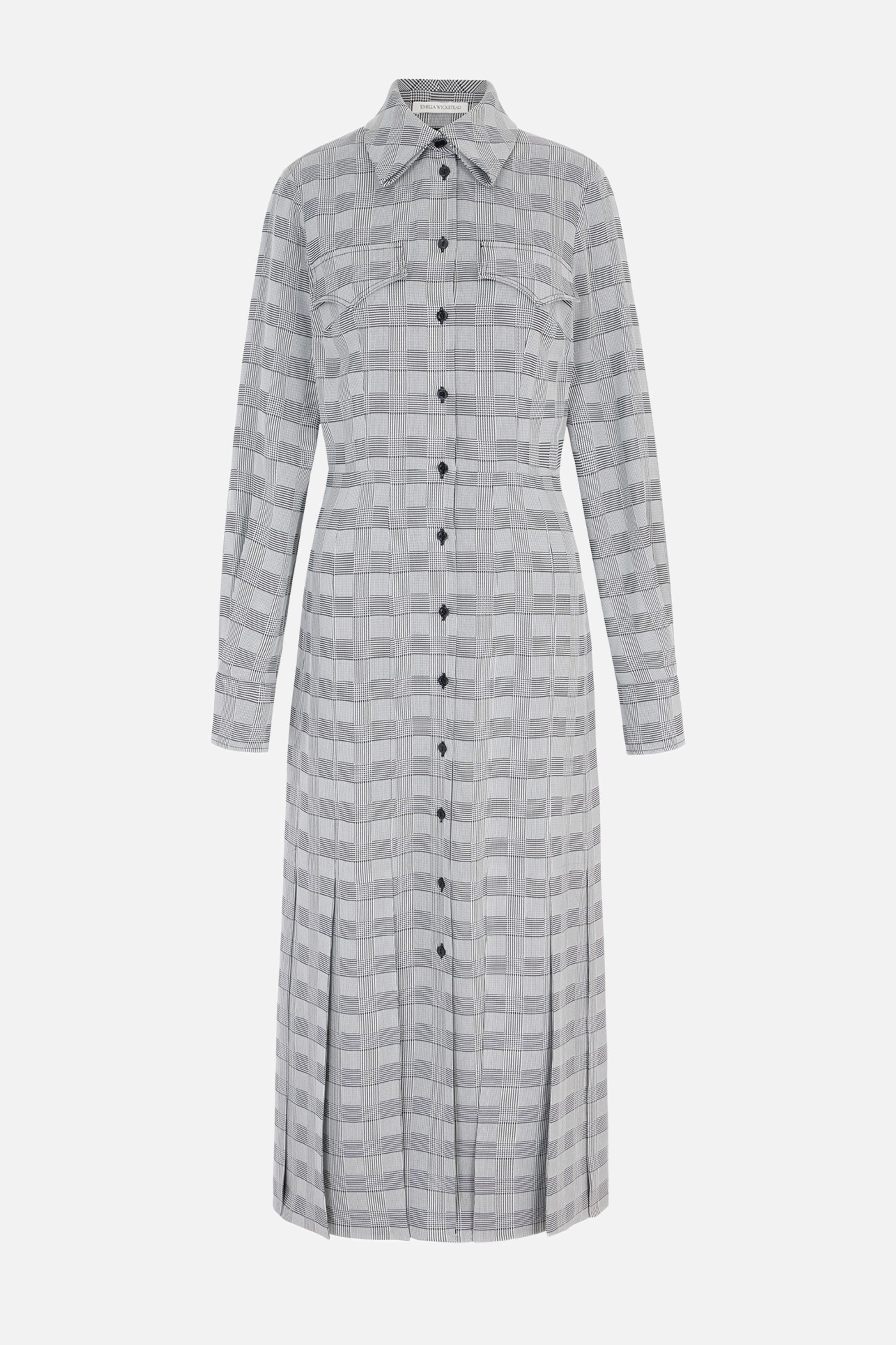 Caliste Dress in Black & White Prince of Wale Check
