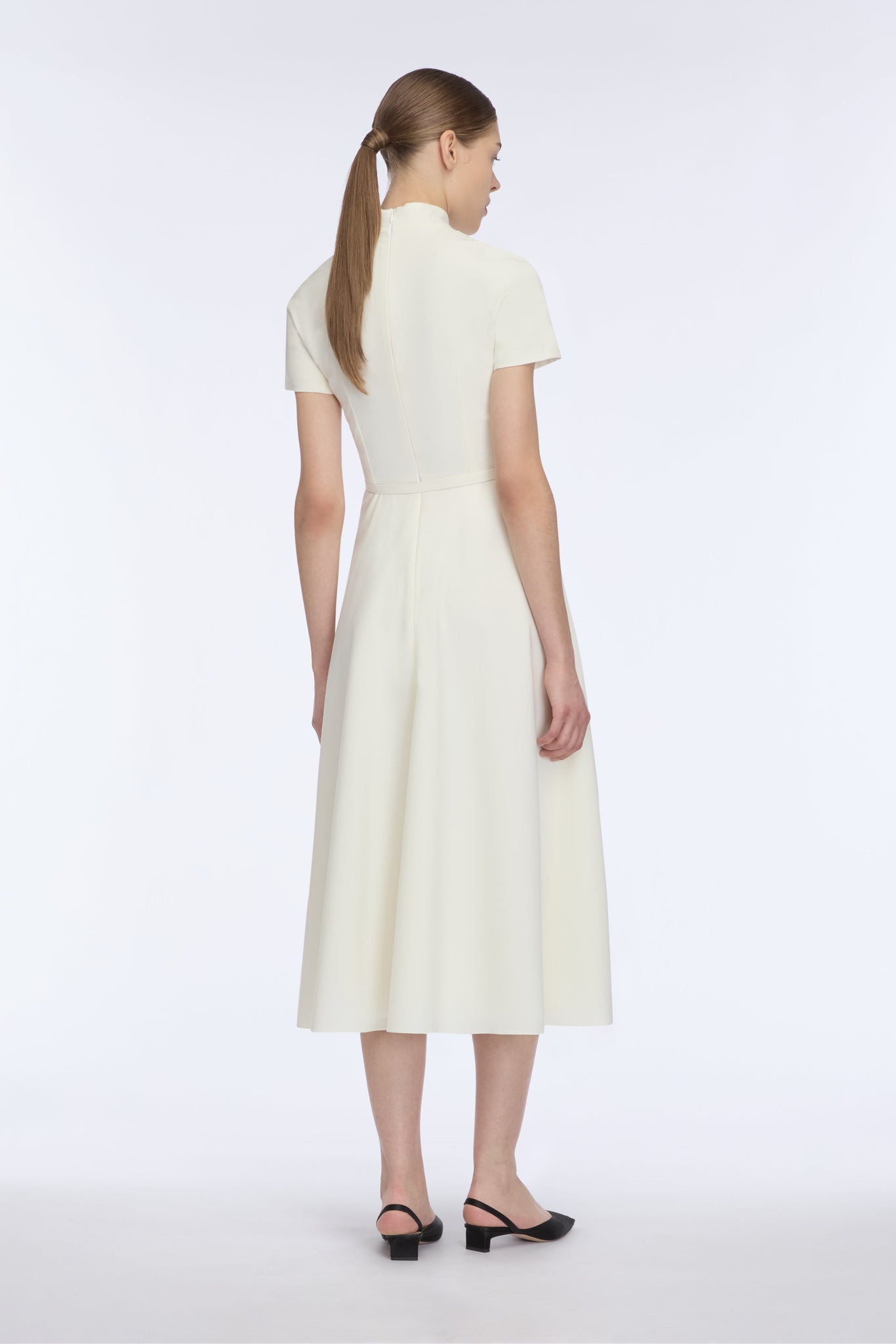 Camilla Dress In Ivory Summer Wool