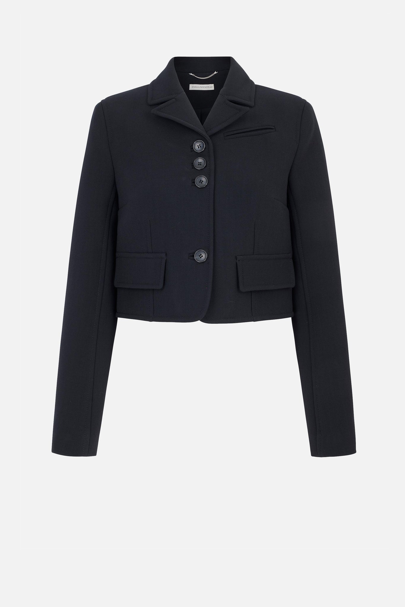 Chapel Jacket In Black Birdseye Suiting