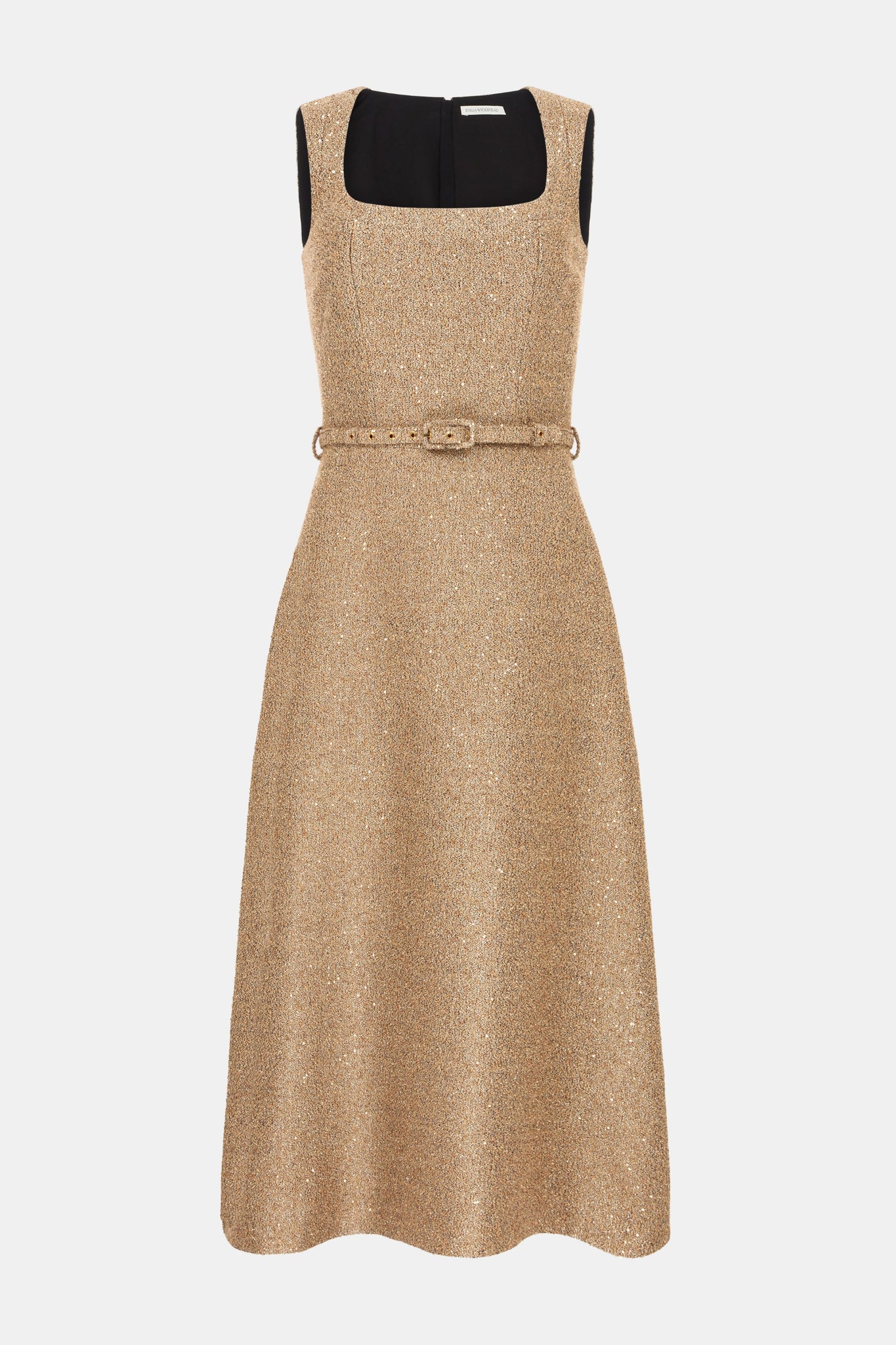 Ciro Dress In Gold Sequin Tweed | Emilia Wickstead Ciro Dress In Gold Sequin Tweed | Emilia Wickstead