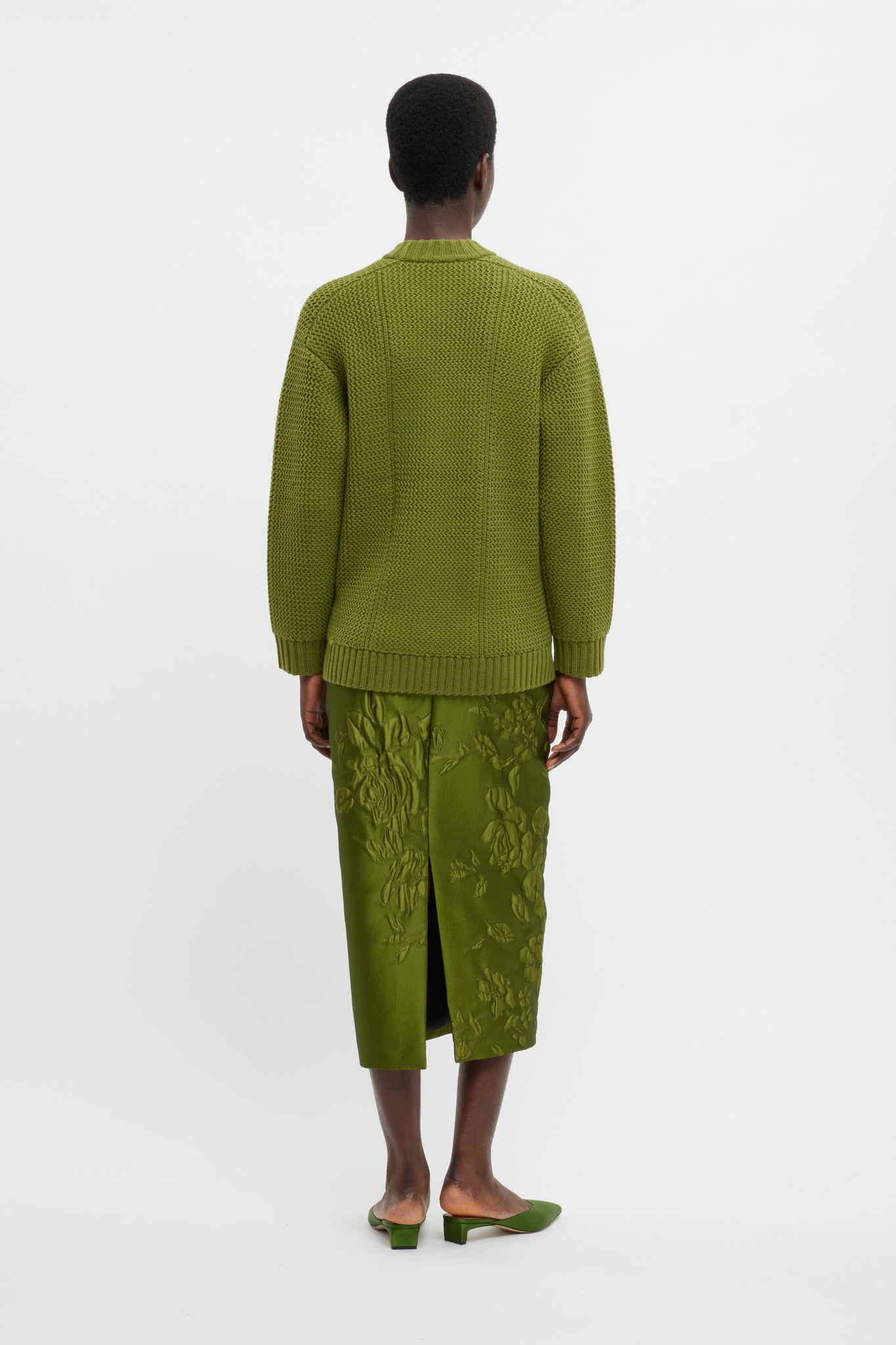 Combey Knit In Green Cashfeel | Emilia Wickstead