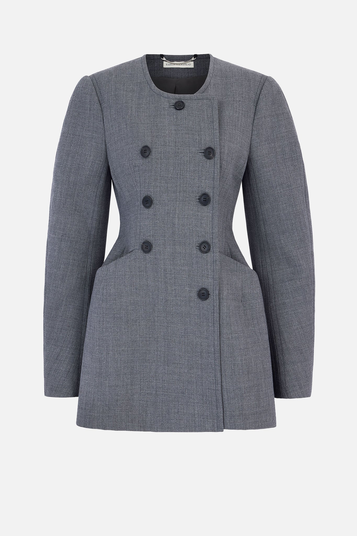Dalva Jacket In Steel Greey Garden Wool - Emilia Wickstead