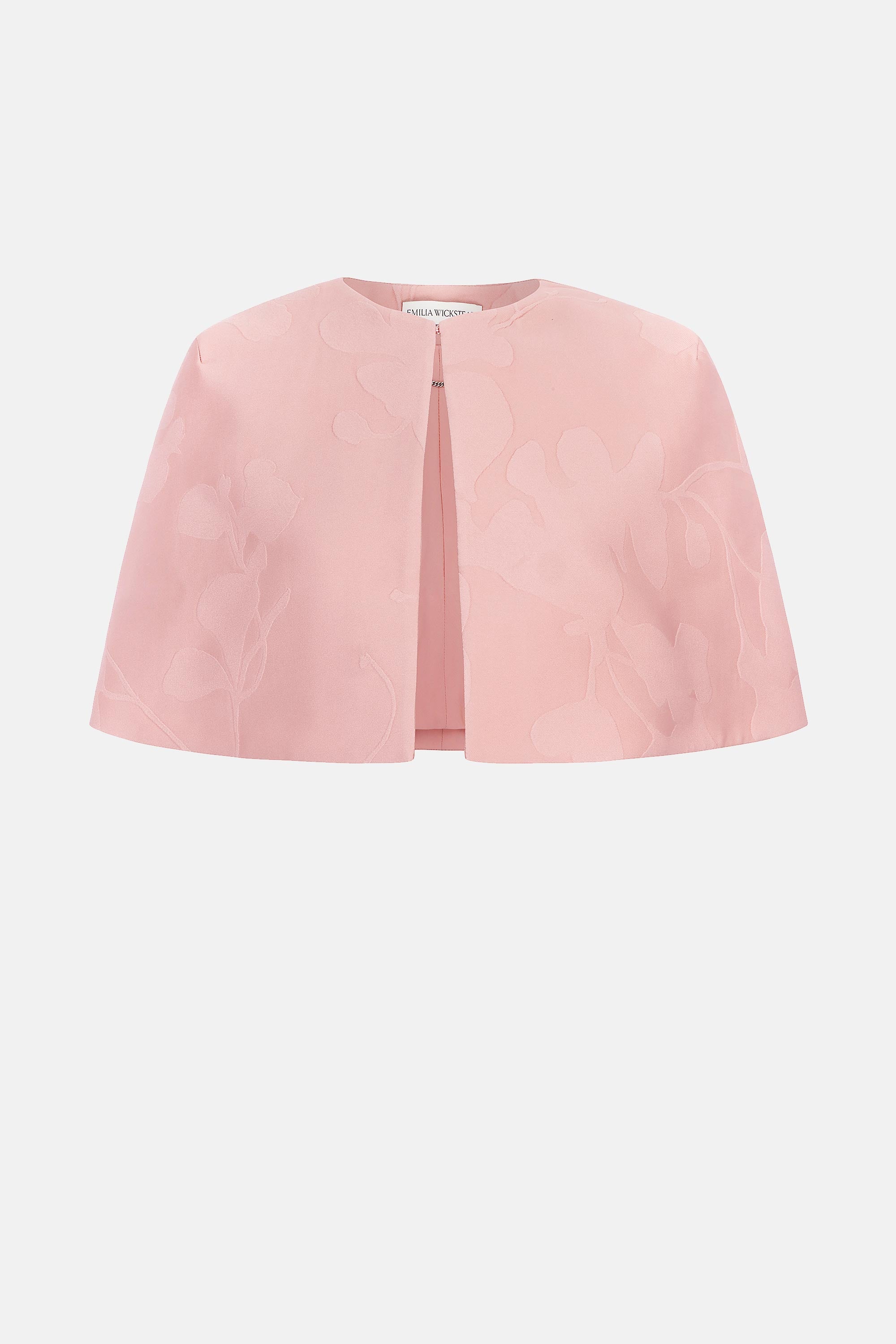 Domie Cape In Pink Embossed Cloque