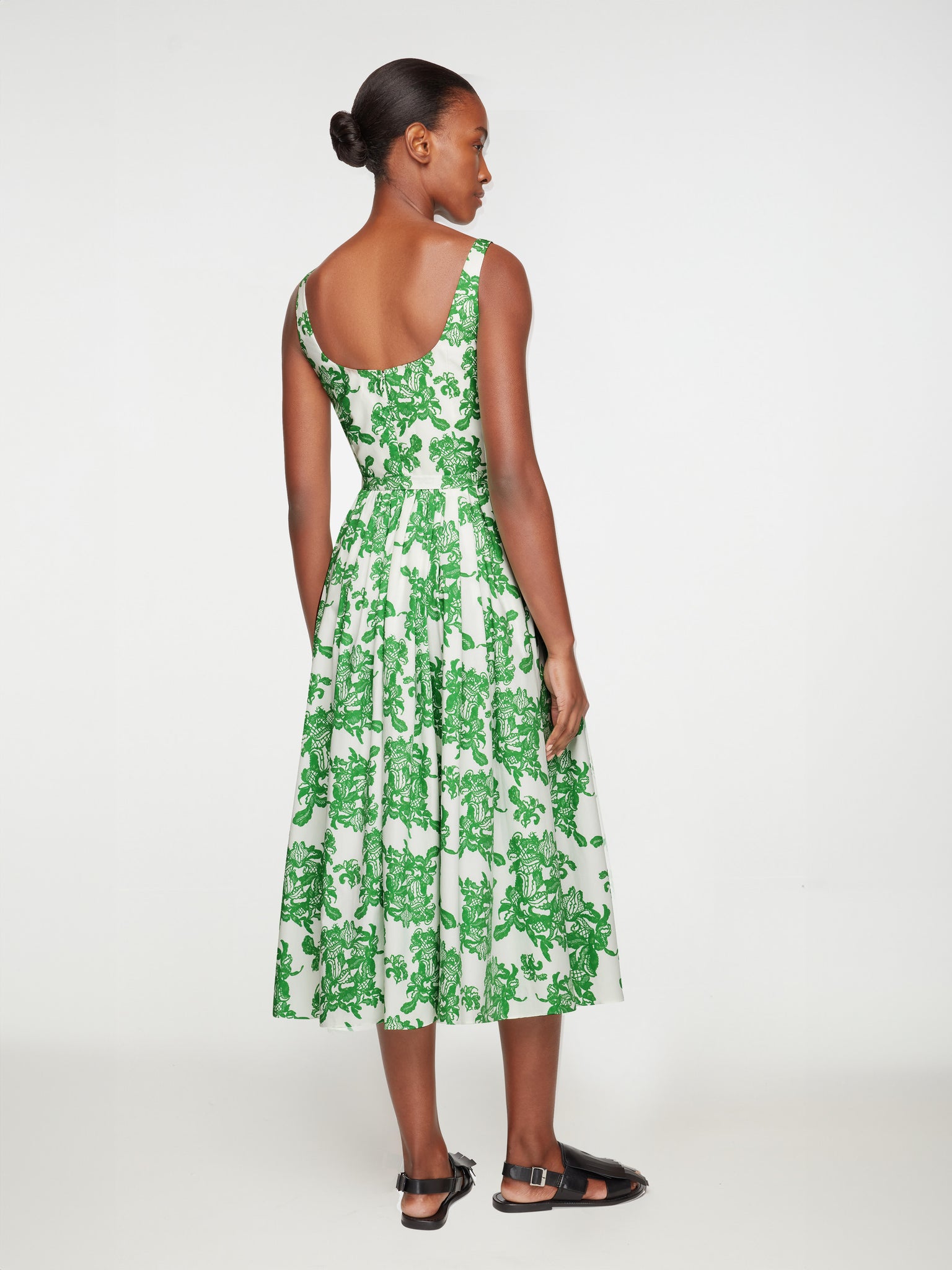 Eglantine Dress in Guipure Floral Printed  California Cotton