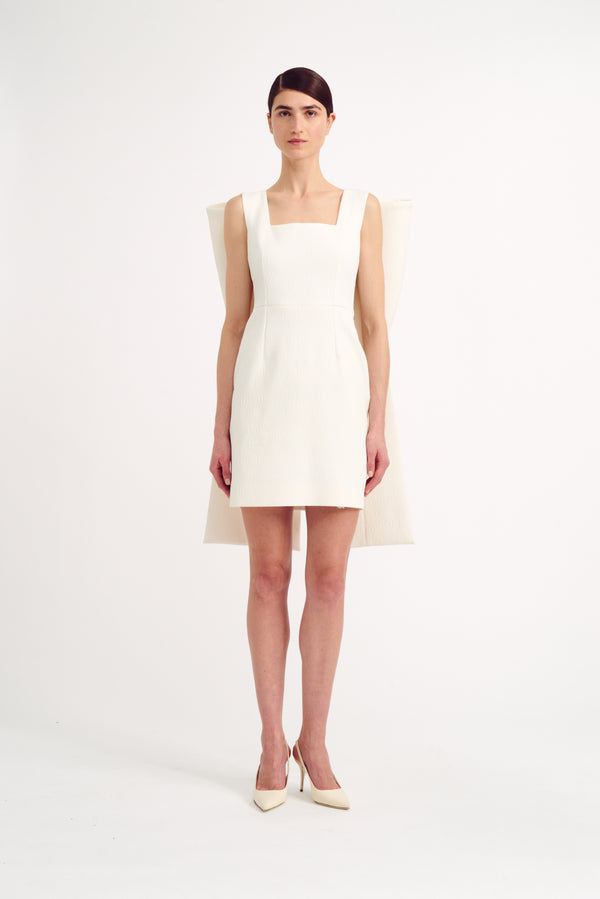 Drusilla Bow Bridal Dress in Ivory Textured Cloque | Emilia Wickstead