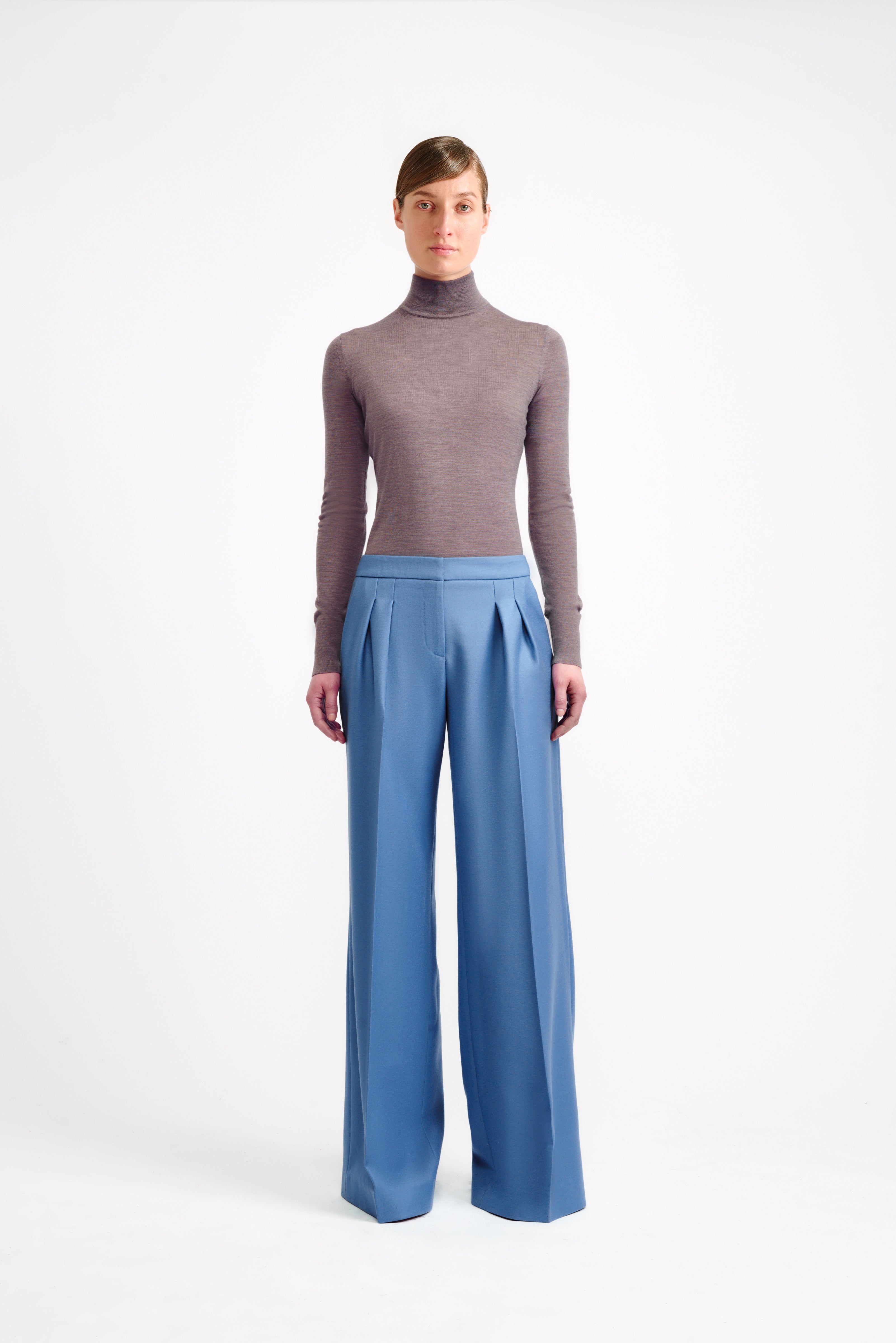 Weston Warm Grey Turtleneck Knit | Emilia Wickstead