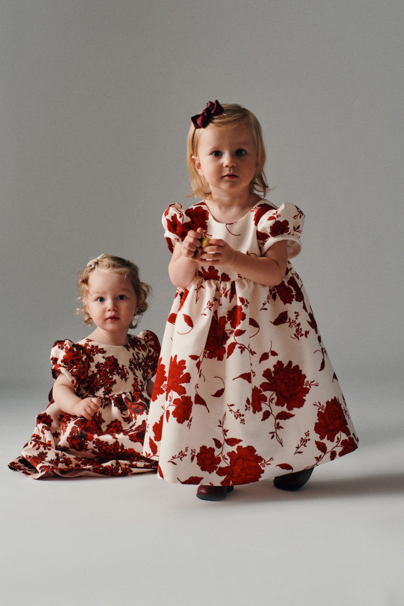 Dorothy Dress In Red Rose & Cream Taffeta Faille