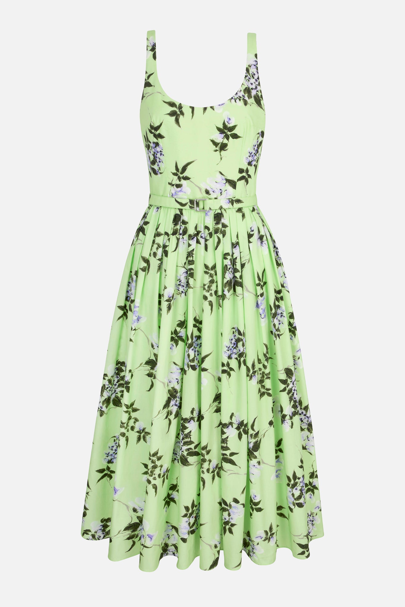 Emilia Wickstead Green and Lilac Lillies Eglantine Dress Green and Lilac Lillies / 8