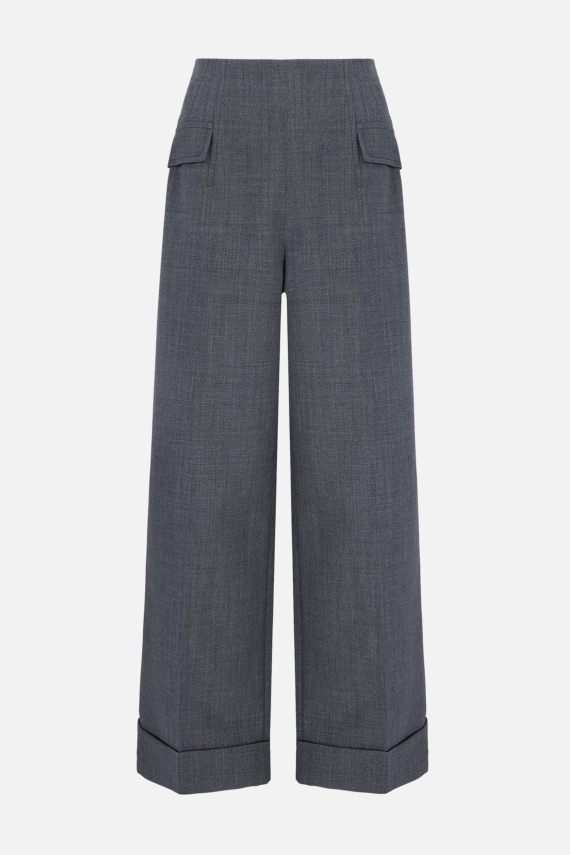 Eimear Trousers In Steel Grey Garden Wool