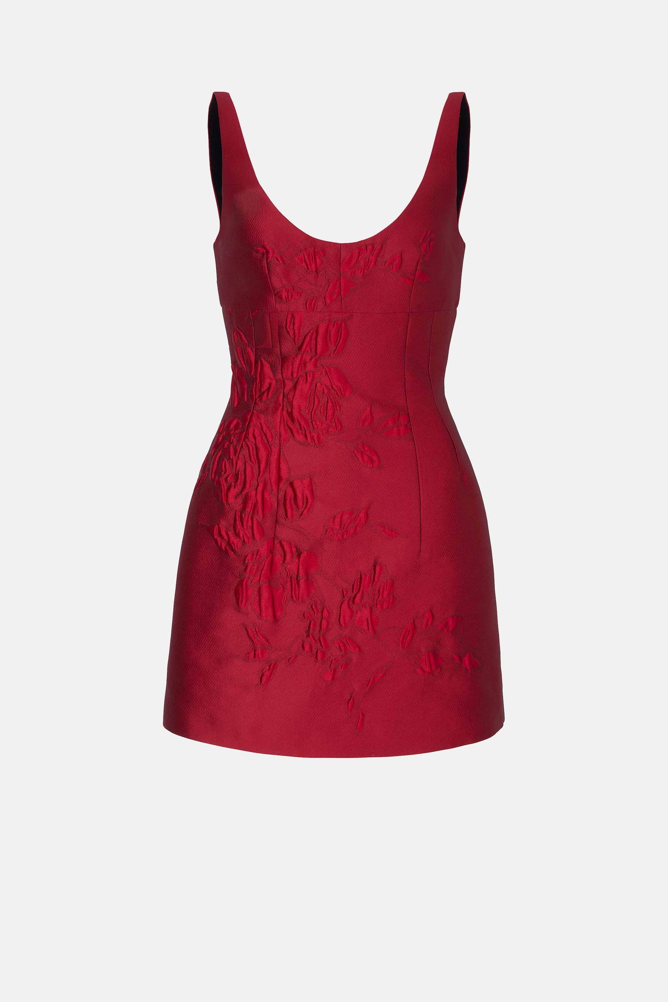 Einna Dress In Red Graphic Rose Jacquard