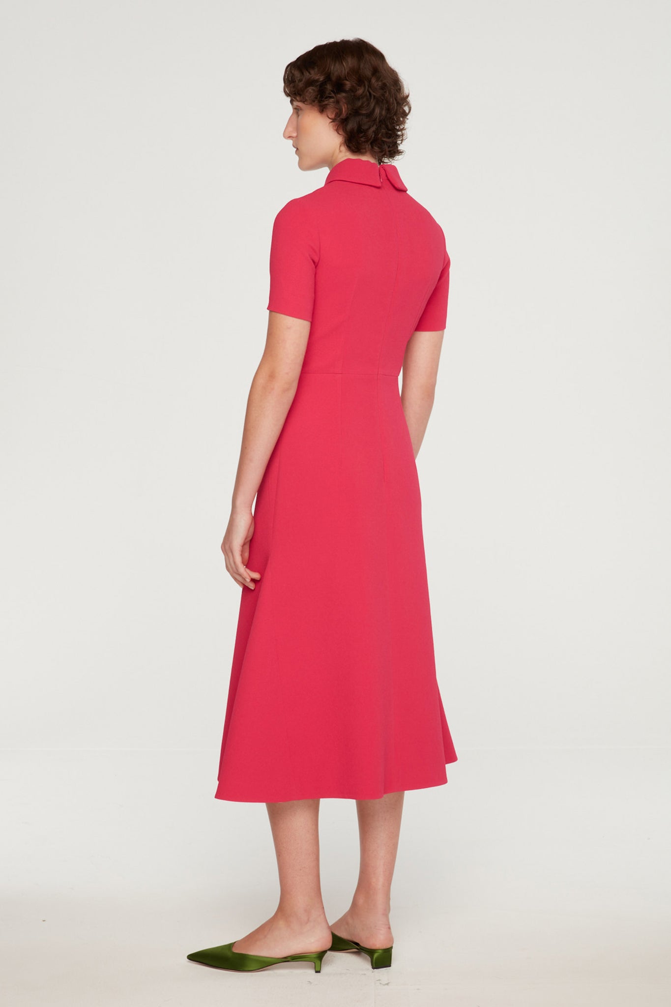 Eman Dress In Watermelon Pink Double Crepe