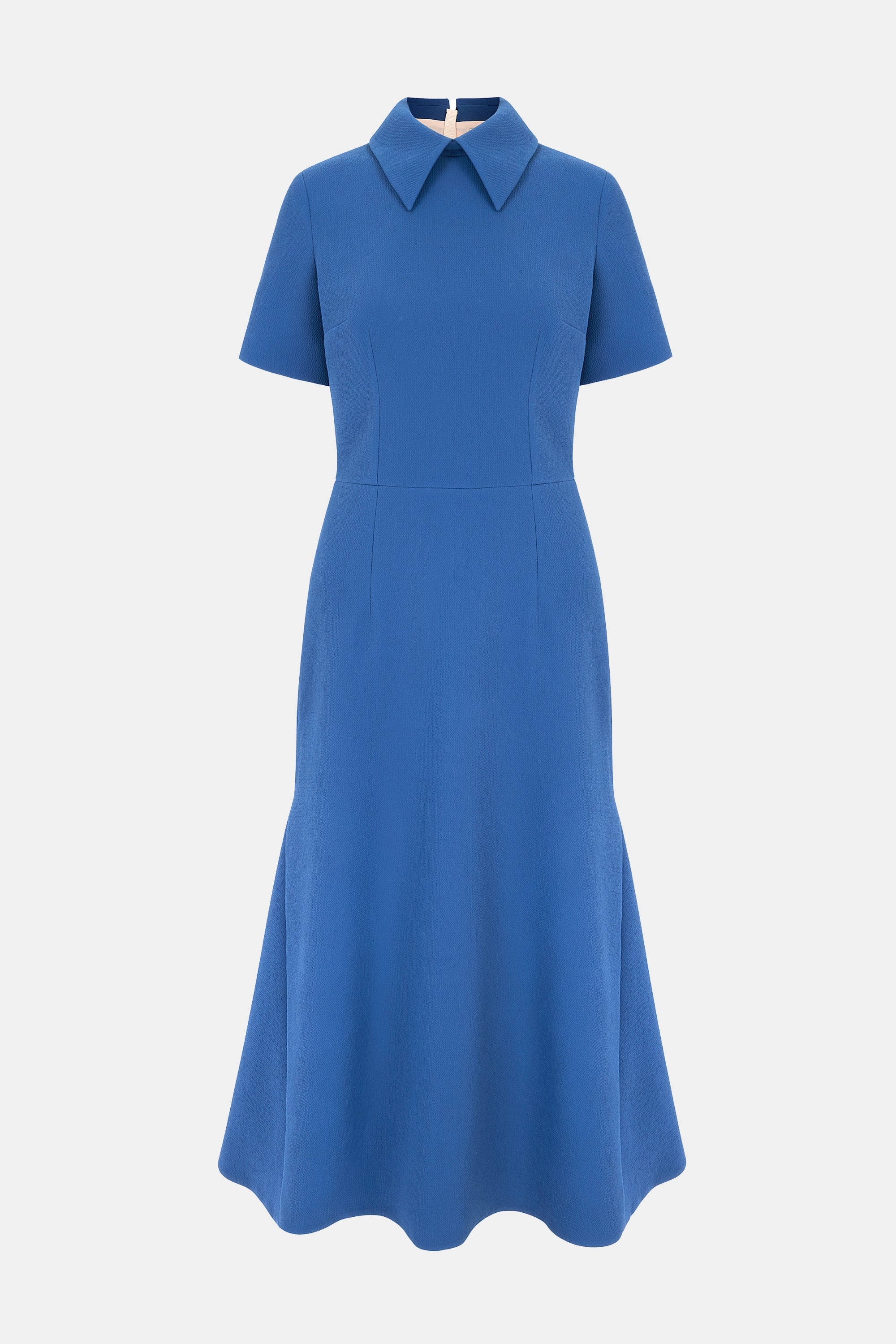 Eman Dress In Steel Blue Crepe