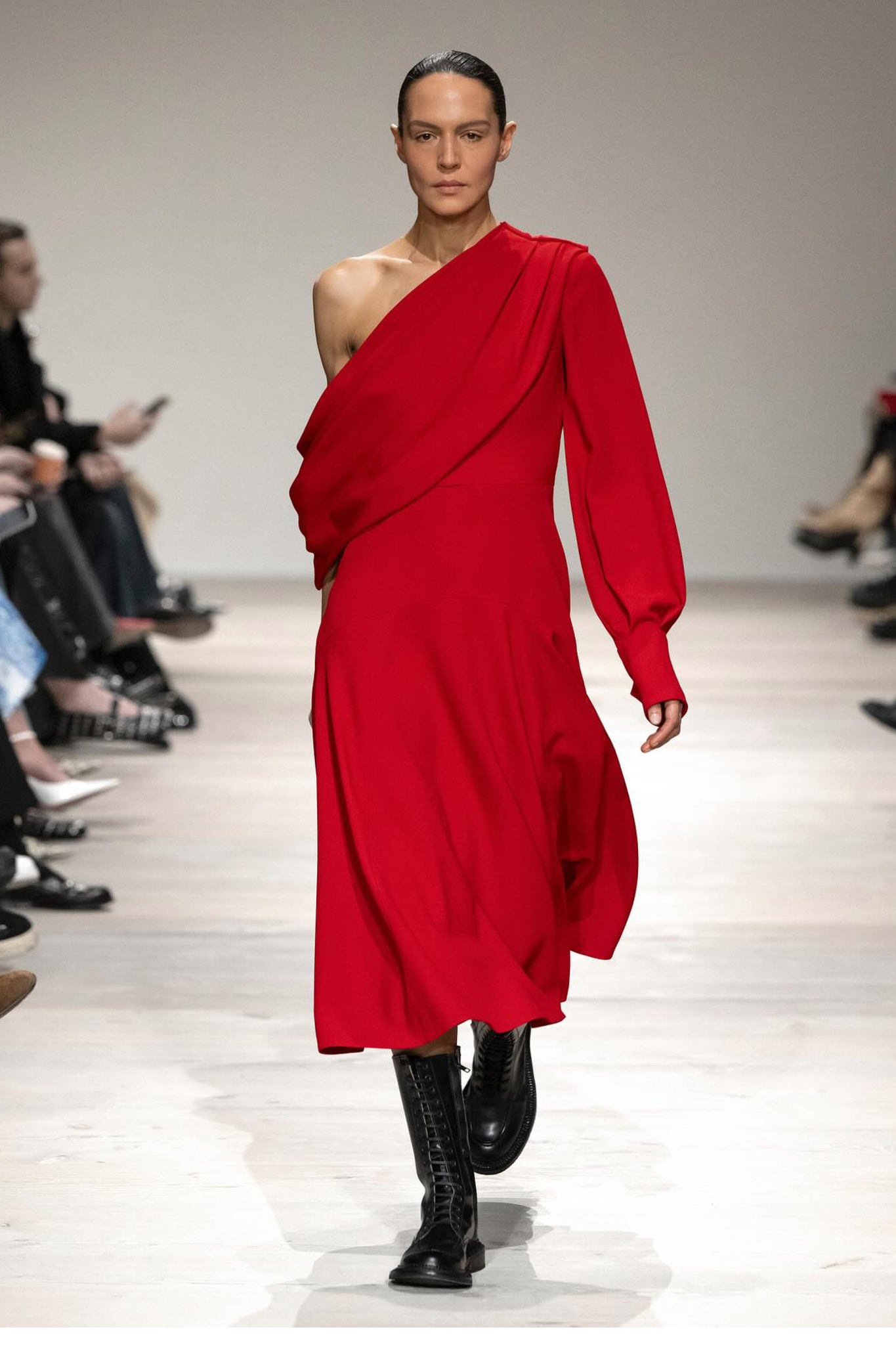 Sehima Dress In Red Sable Crepe