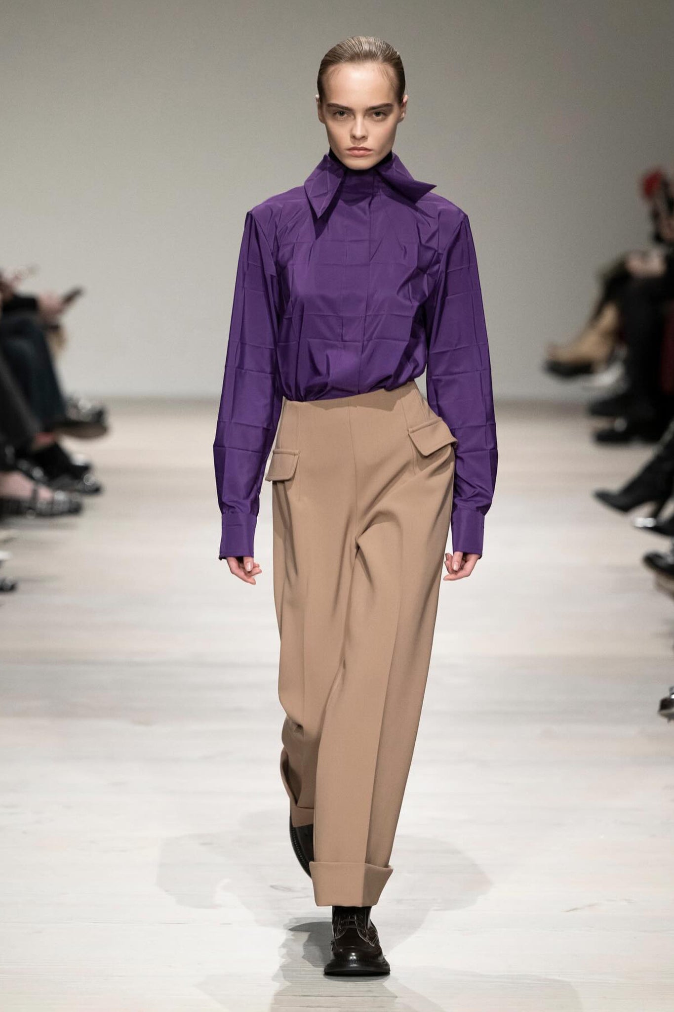 Bergman Shirt In Purple Crepe De Chine