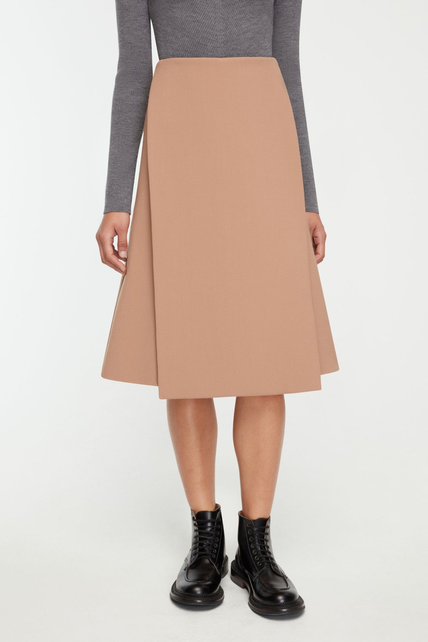 Ifsa Skirt In Camel Birdseye Suiting