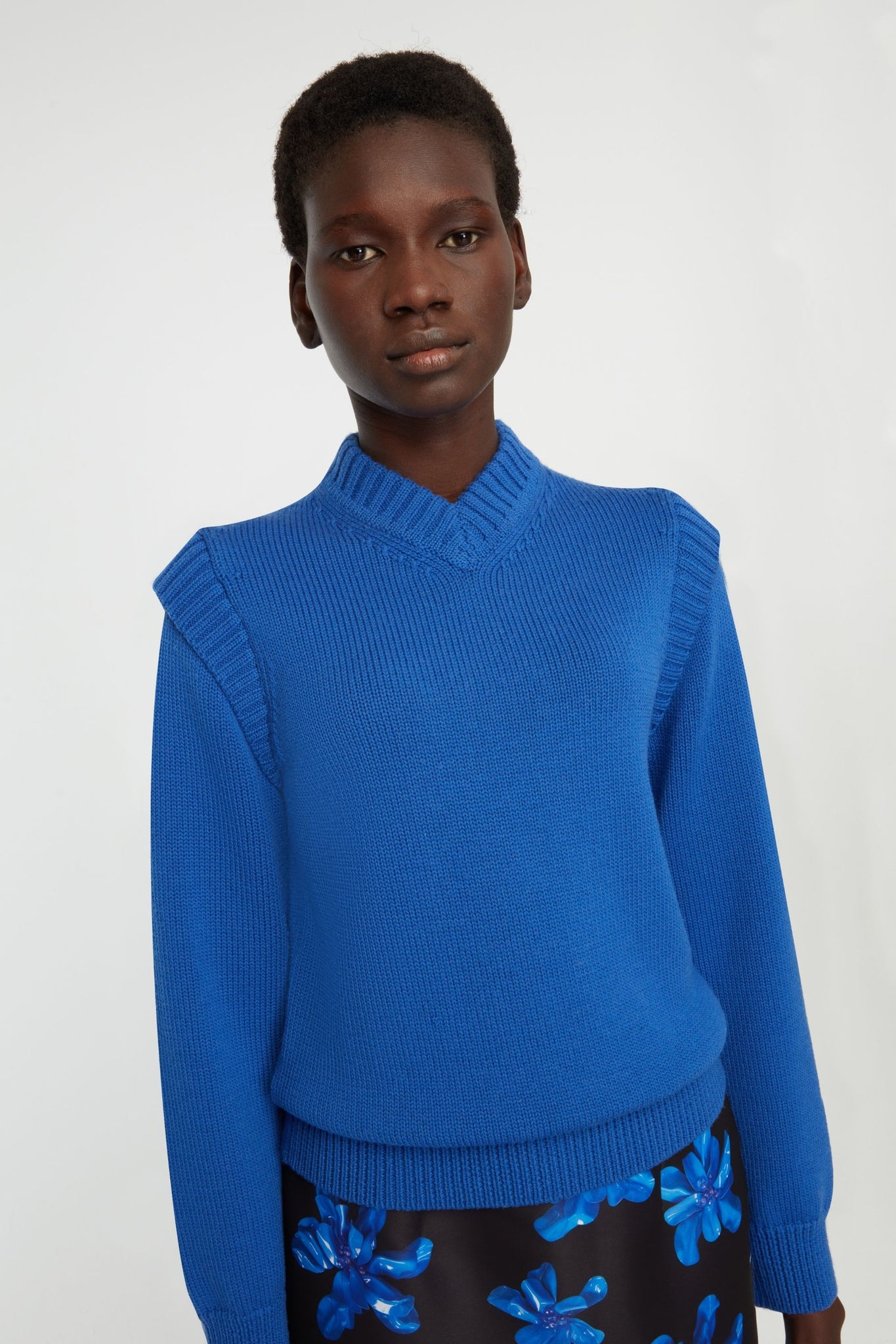 Kit Knit In Cobalt Blue Merino Wool| Emilia Wickstead 
