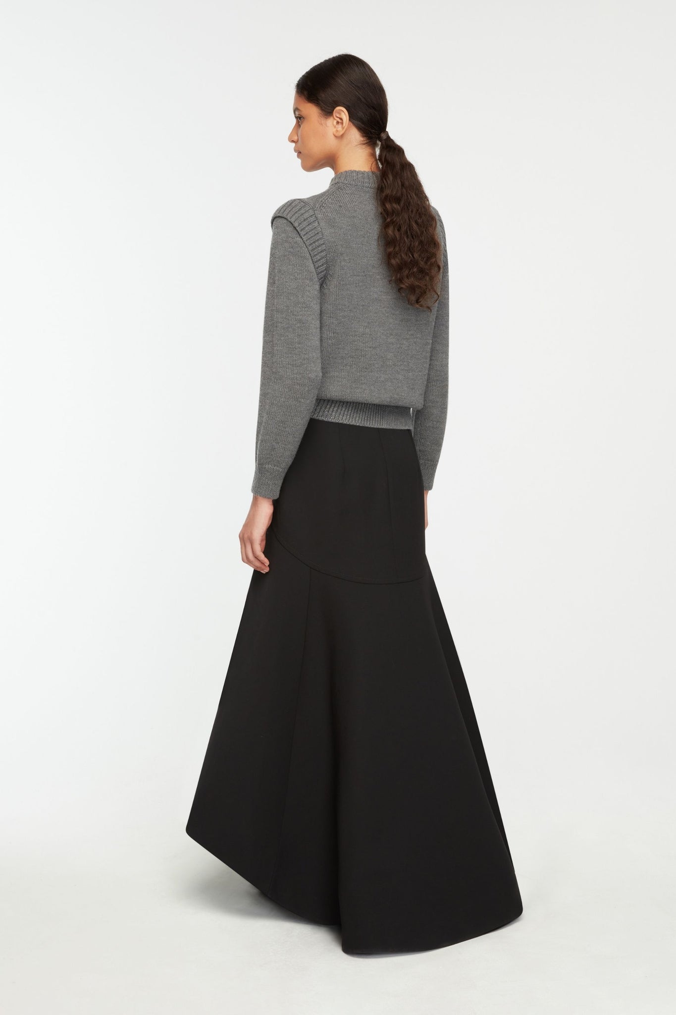 Kit Knit In Grey Melange Merino Wool | Emilia Wickstead