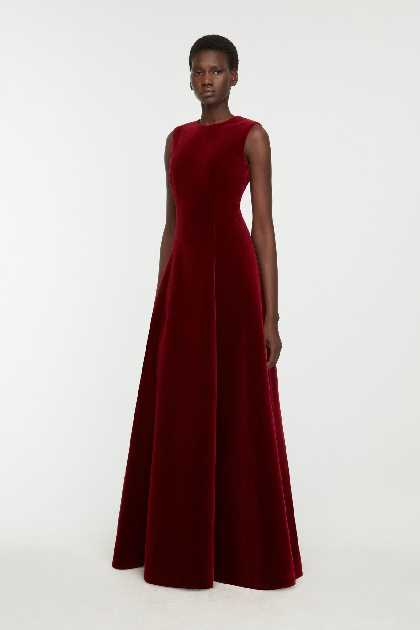 Emilia Wickstead - Nodin Dress in Burgundy Wind Velvet Emilia Wickstead - Nodin Dress in Burgundy Wind Velvet