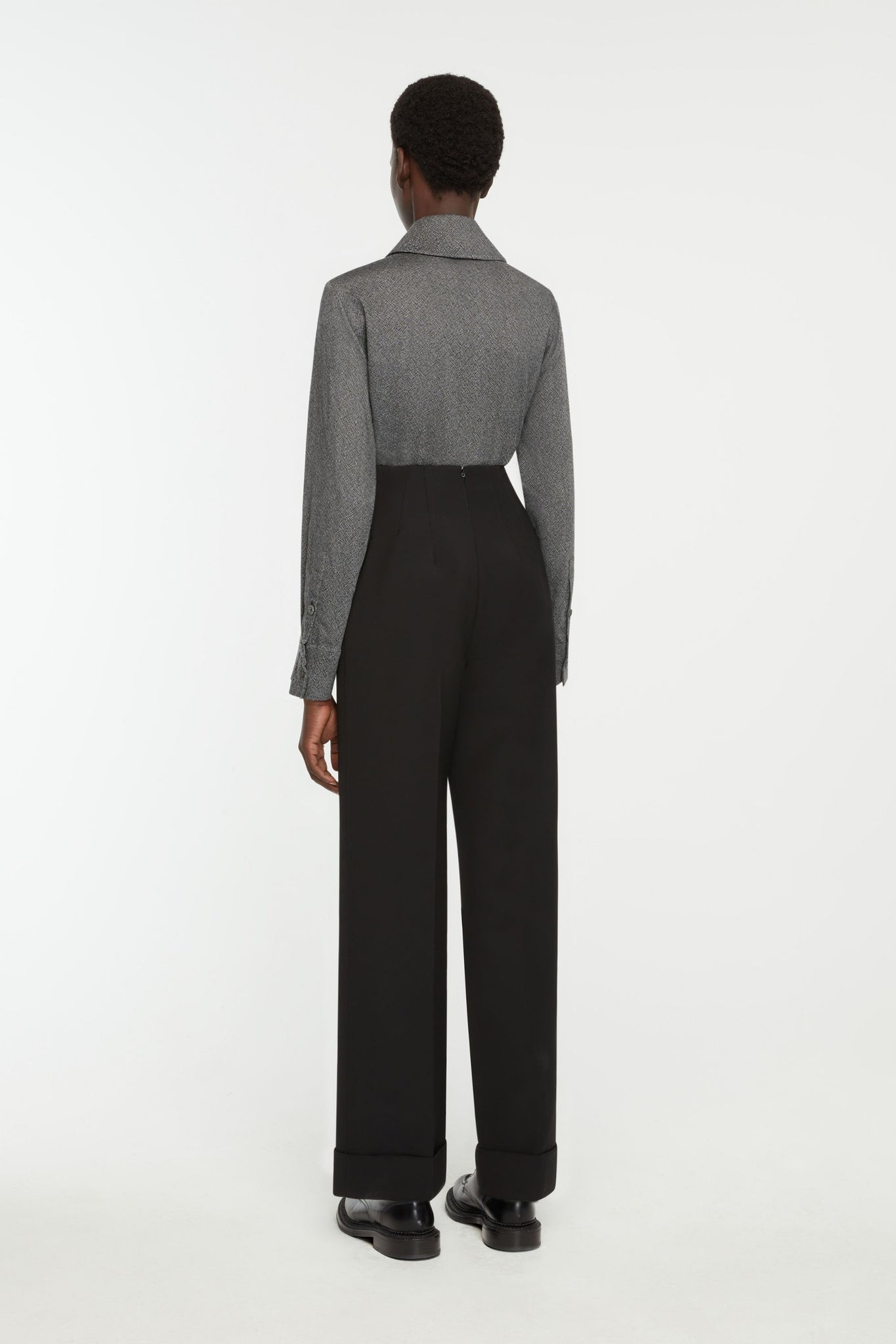 Brissa Trousers In Black Birdseye Suiting